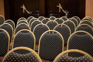 a group of chairs in a room