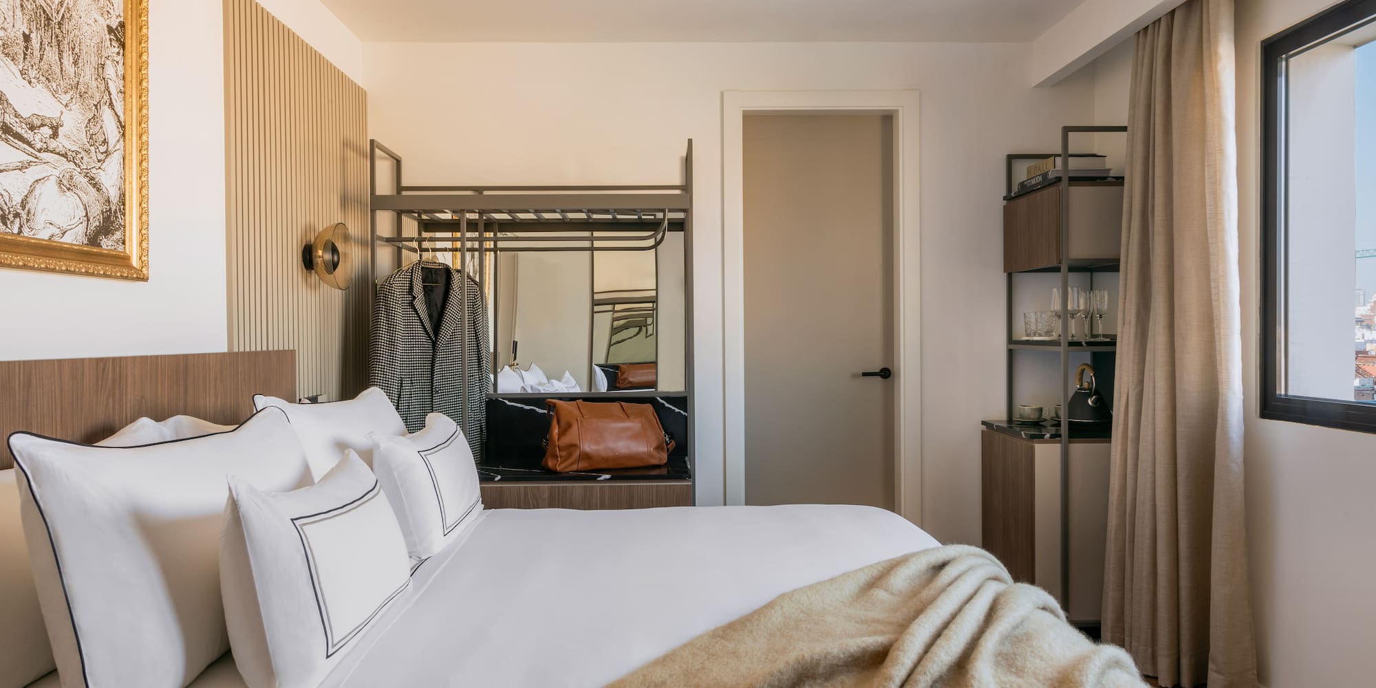 a bed with a blanket in a room