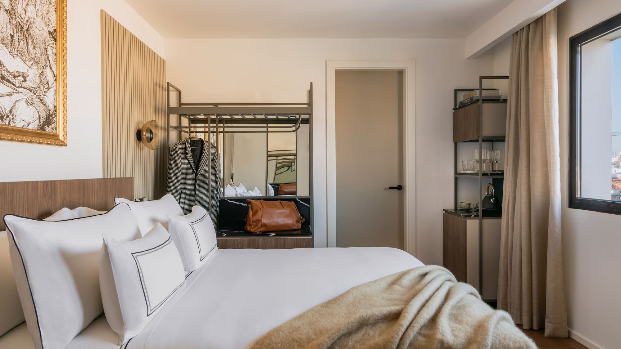 a bed with a blanket in a room