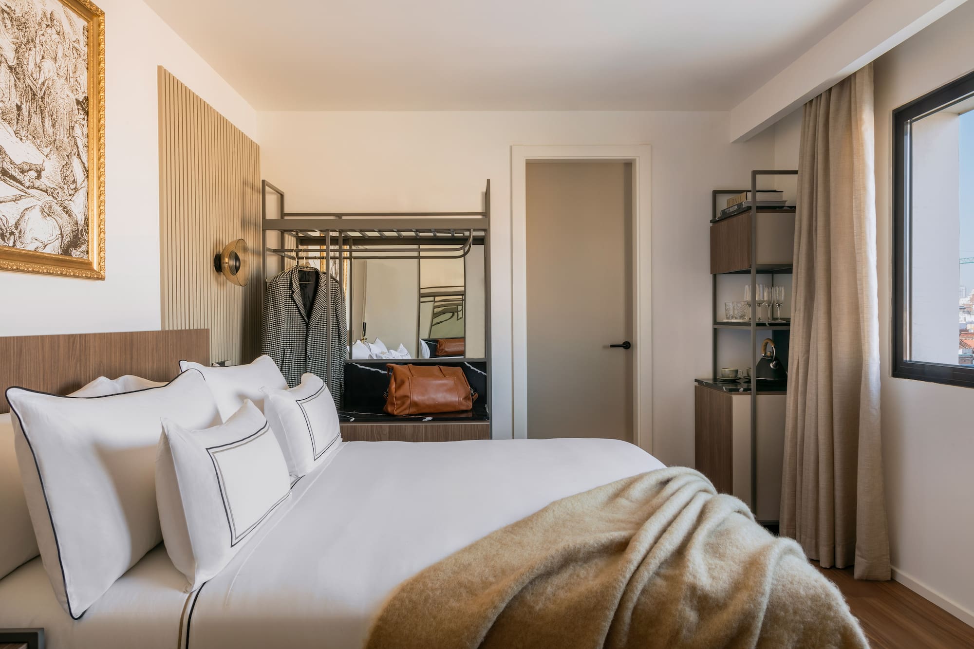 a bed with a blanket in a room