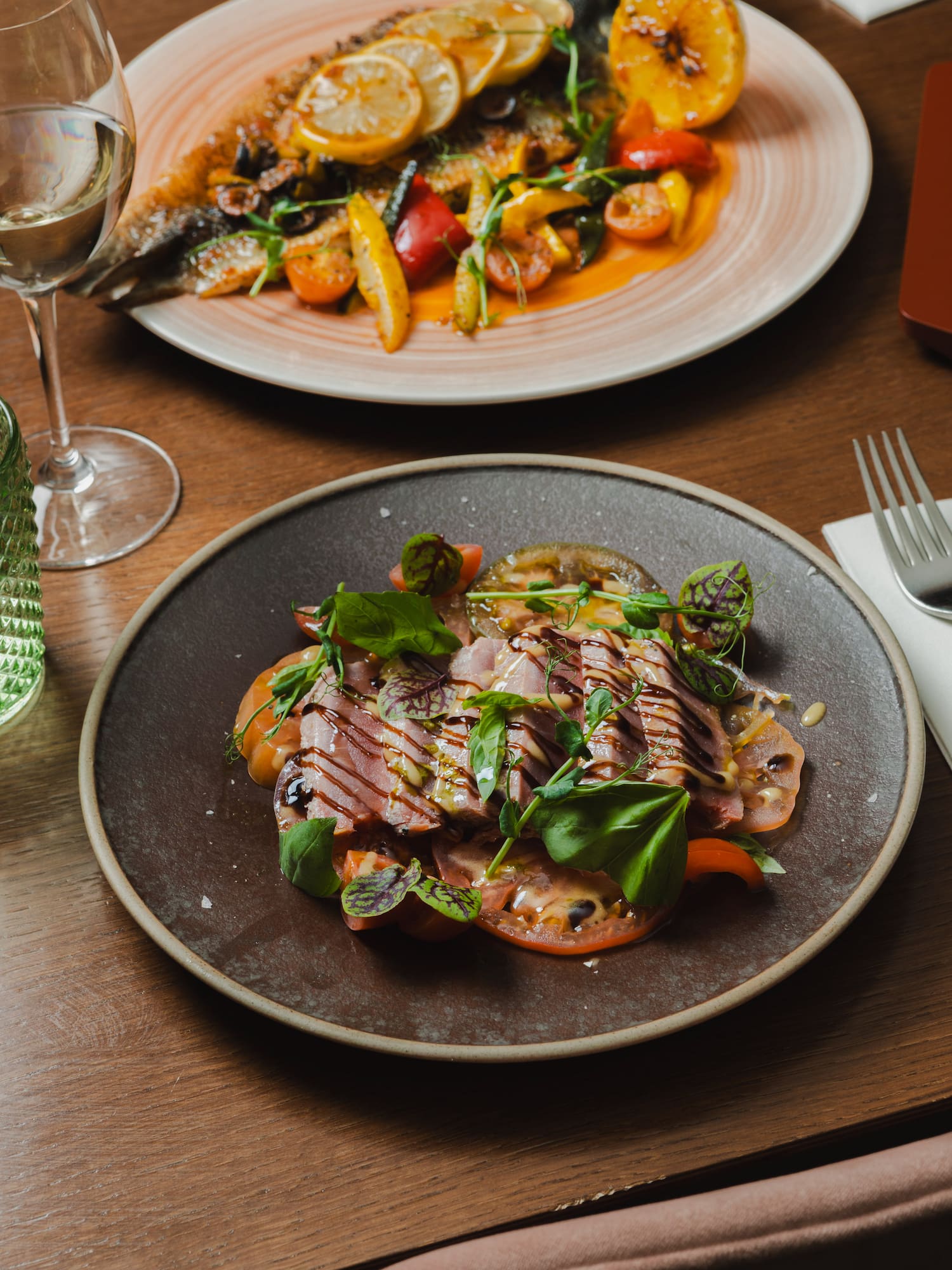 a plate of food on a table