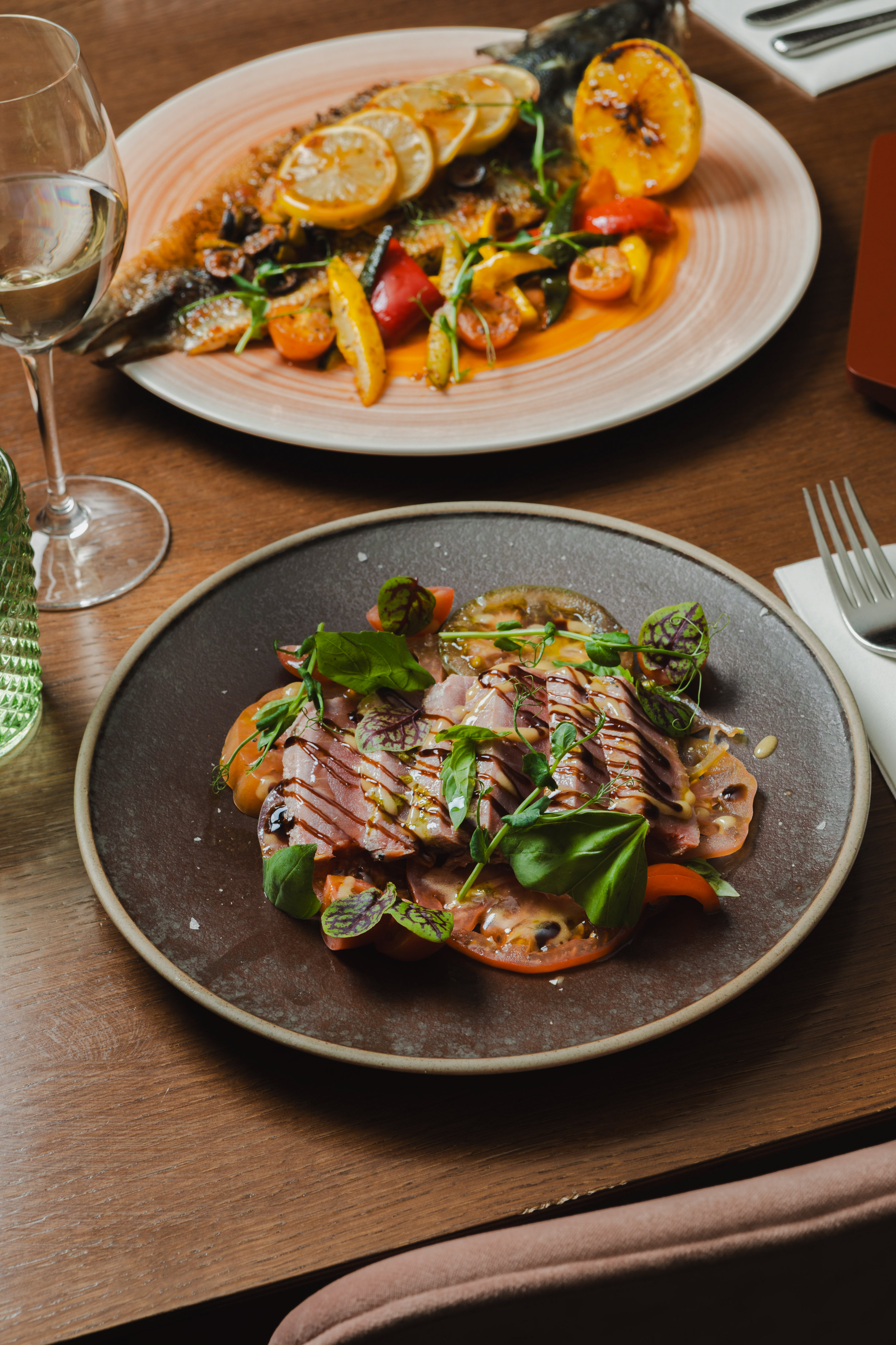 a plate of food on a table
