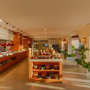 a food court with a buffet