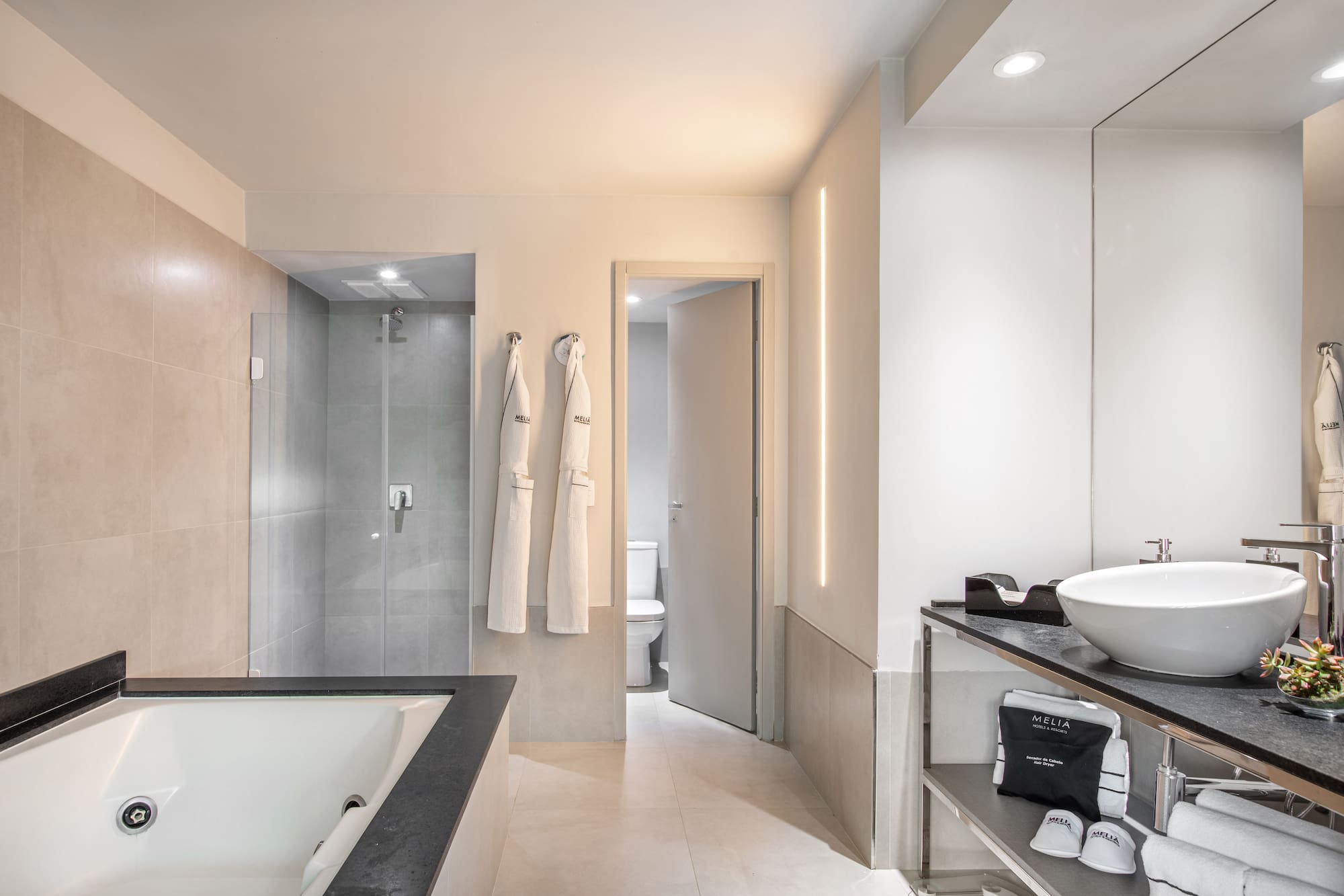 a bathroom with a bathtub and shower