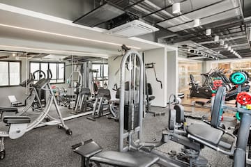 a gym with exercise equipment