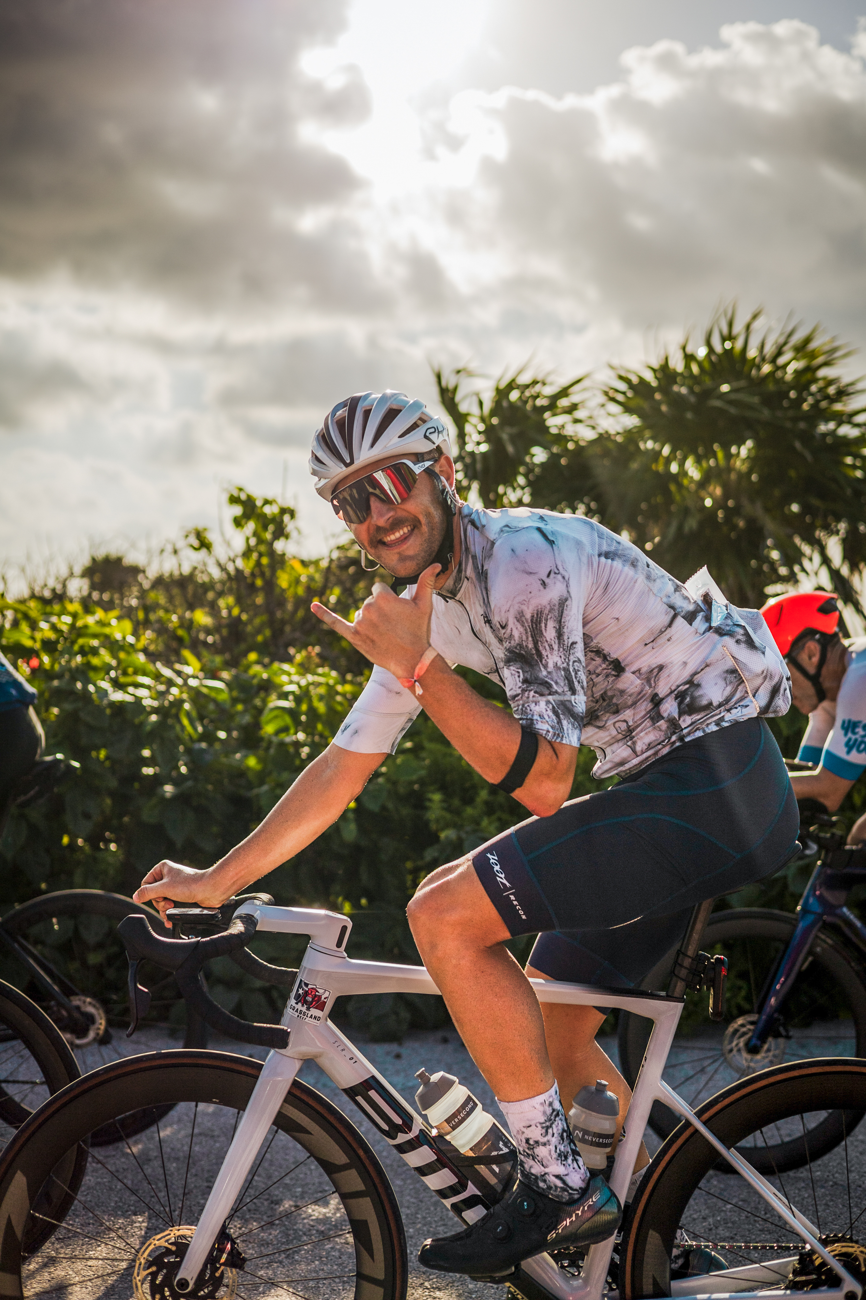 a man on a bicycle