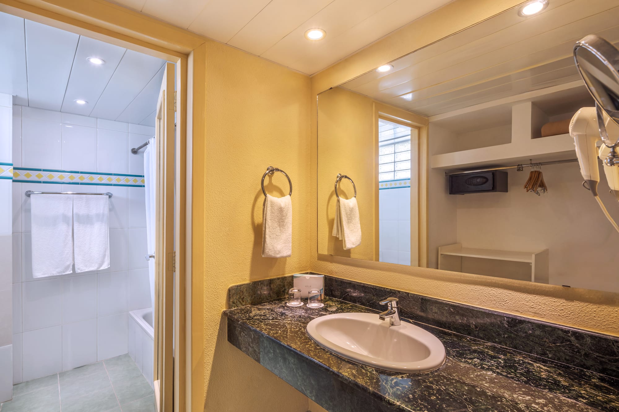 a bathroom with a sink and a shower