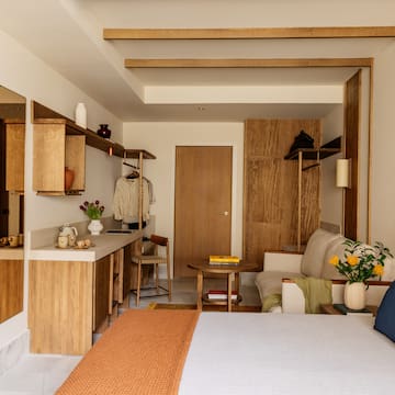 a room with a bed and a couch