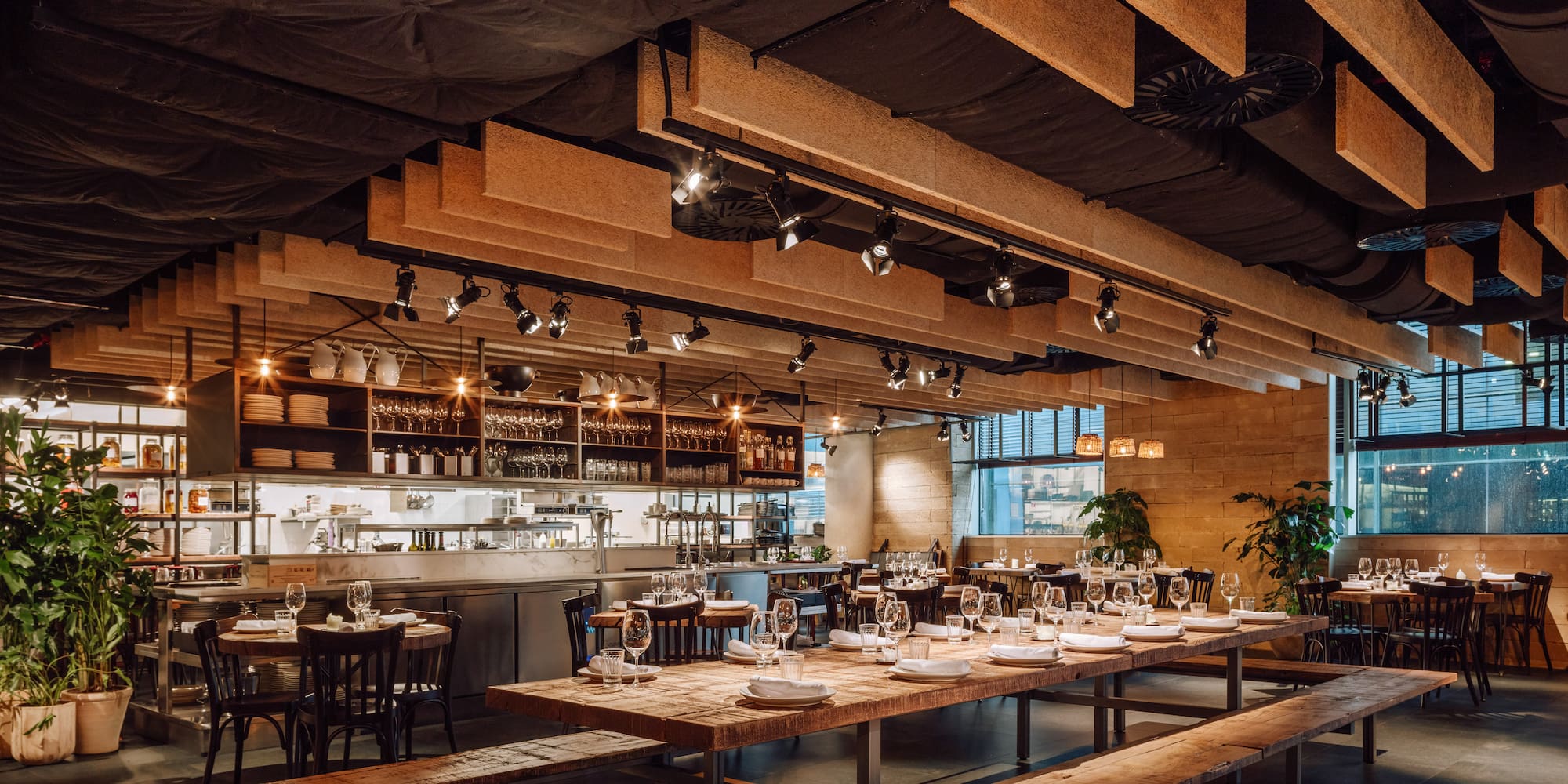 a restaurant with tables and chairs