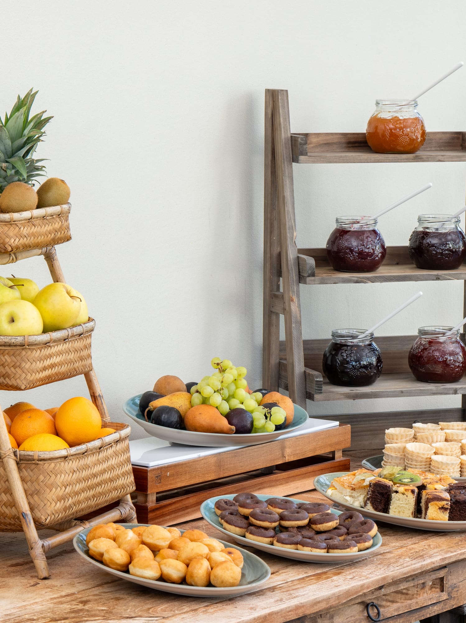 a table with food on it