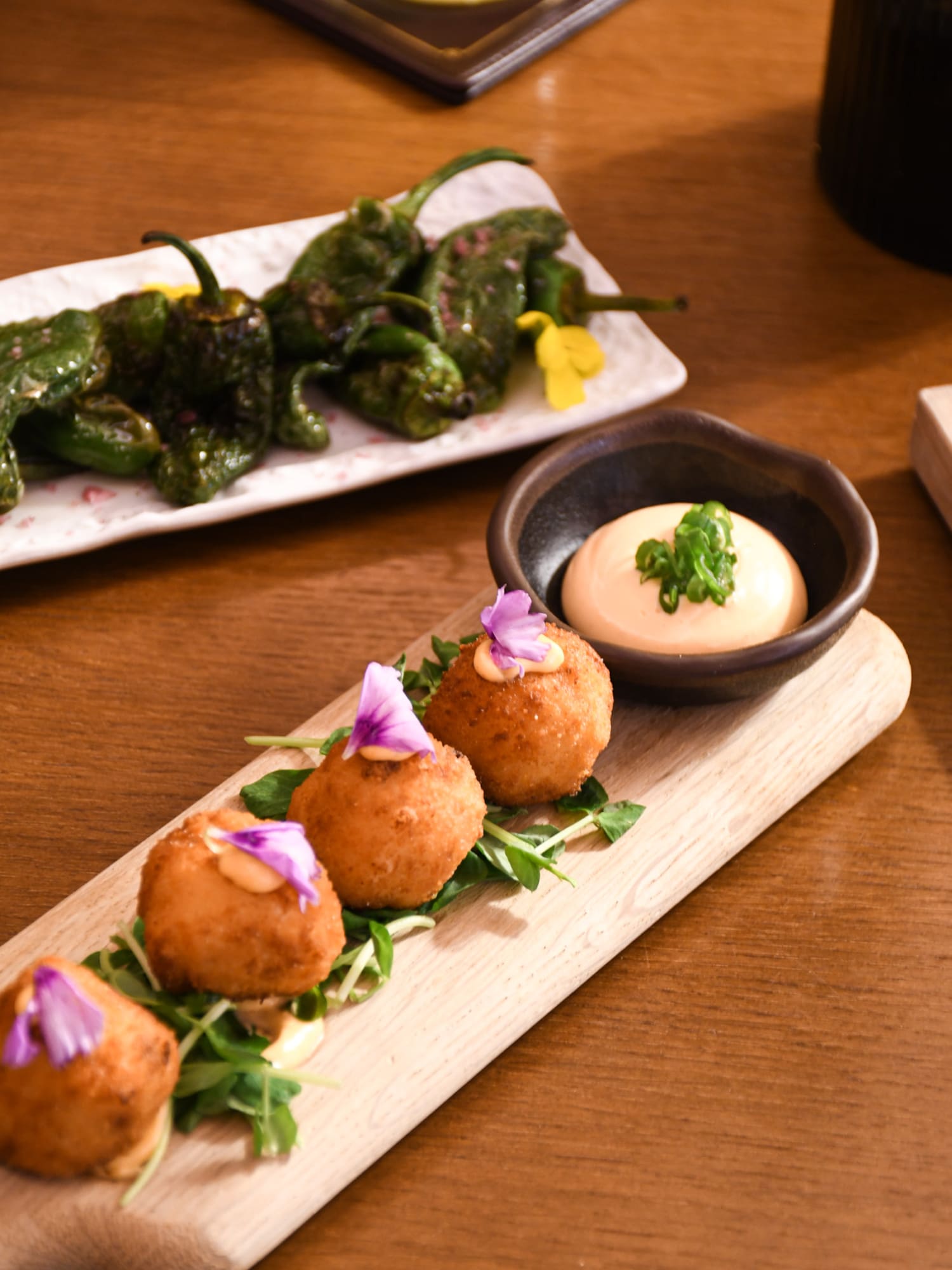 food on a wooden board