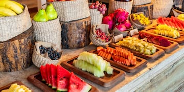 a table with different kinds of fruit on it
