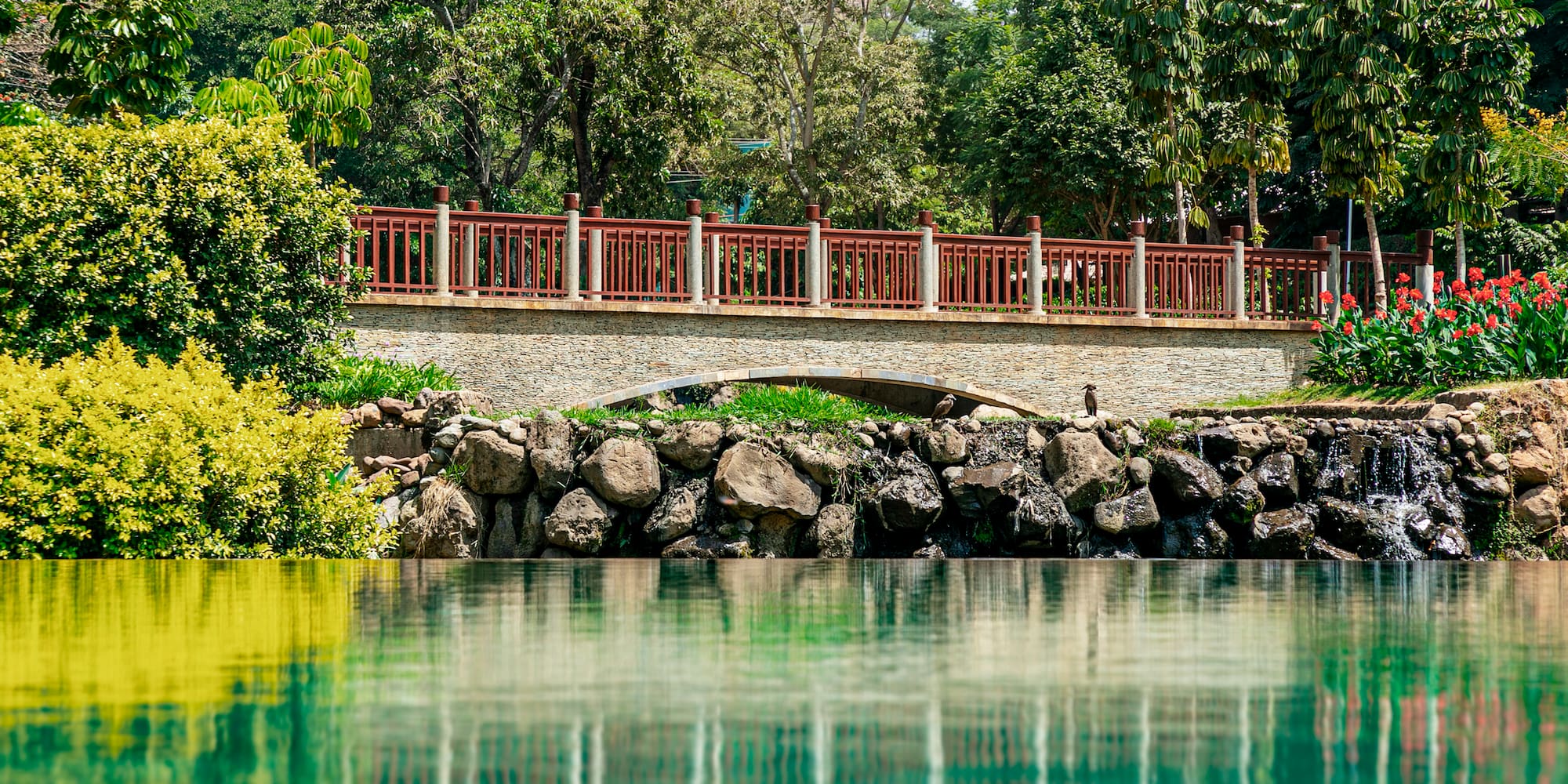 a bridge over a body of water