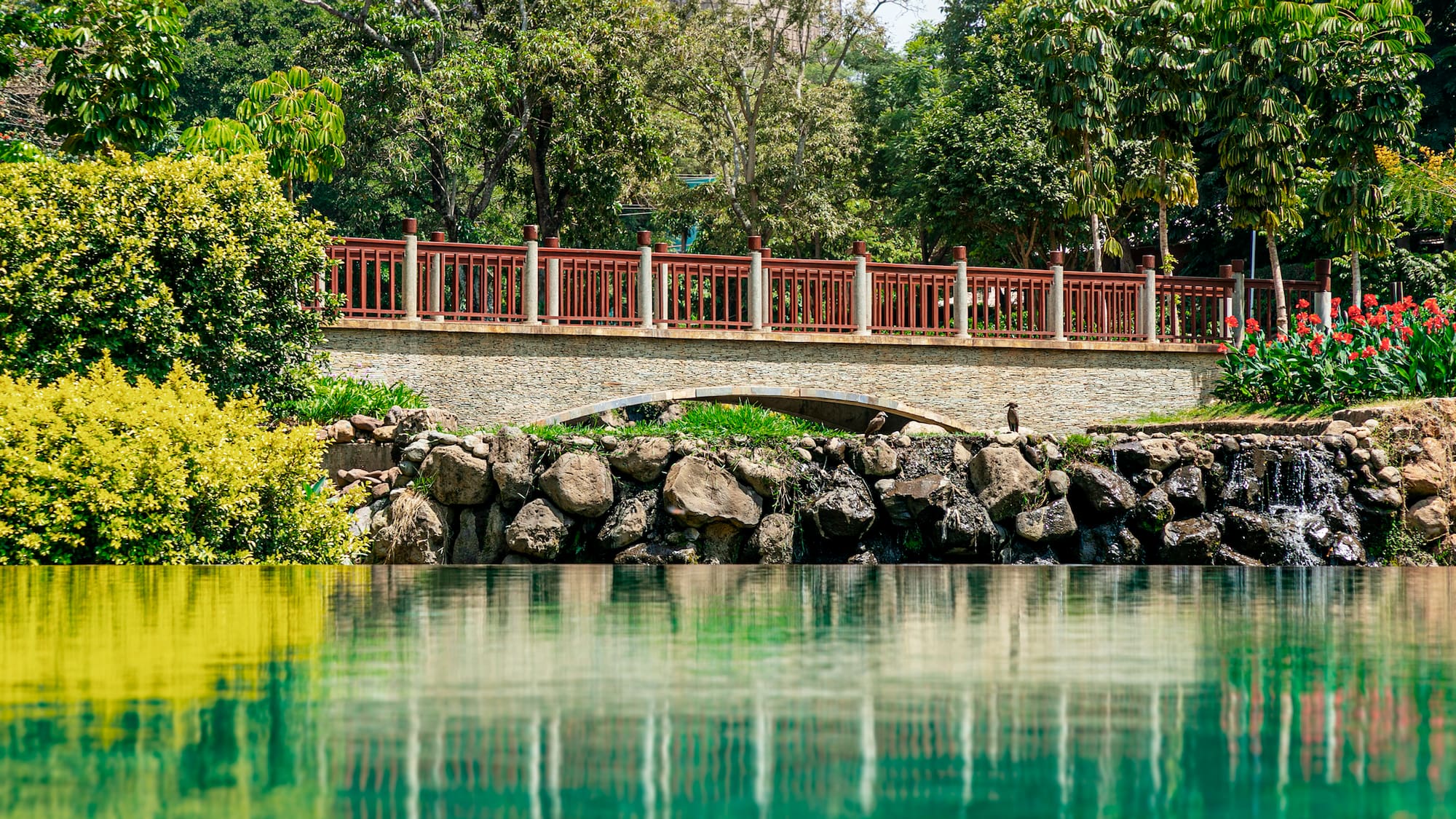 a bridge over a body of water