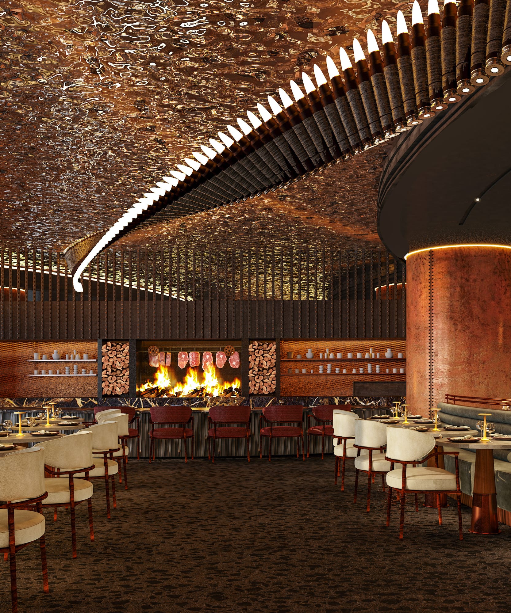 a restaurant with tables and chairs