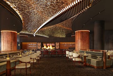 a restaurant with tables and chairs