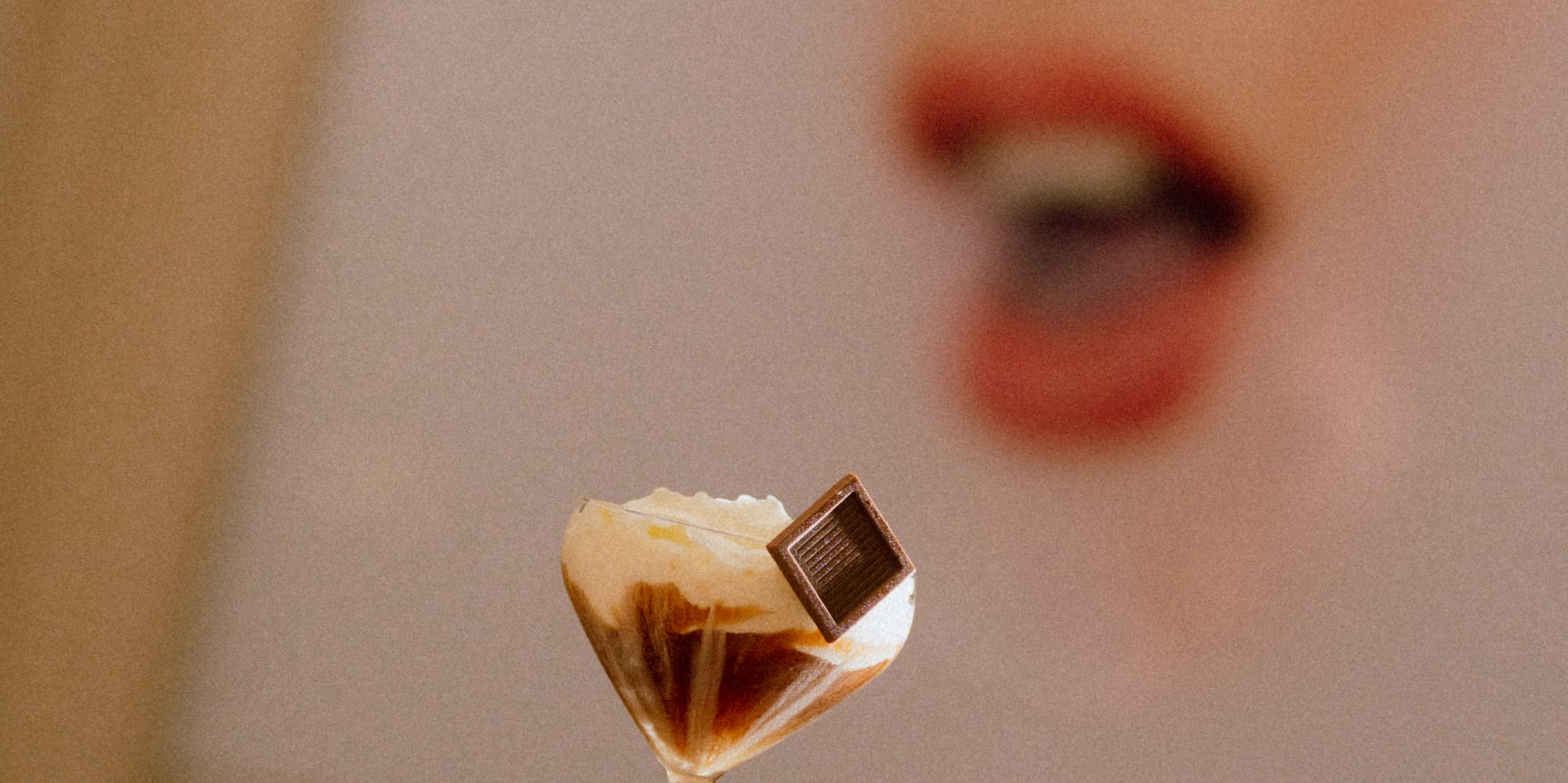 a dessert in a martini glass