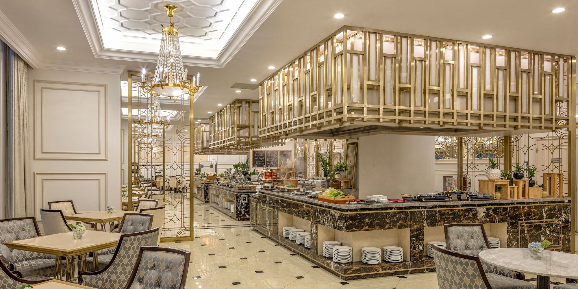 a restaurant with tables and chairs