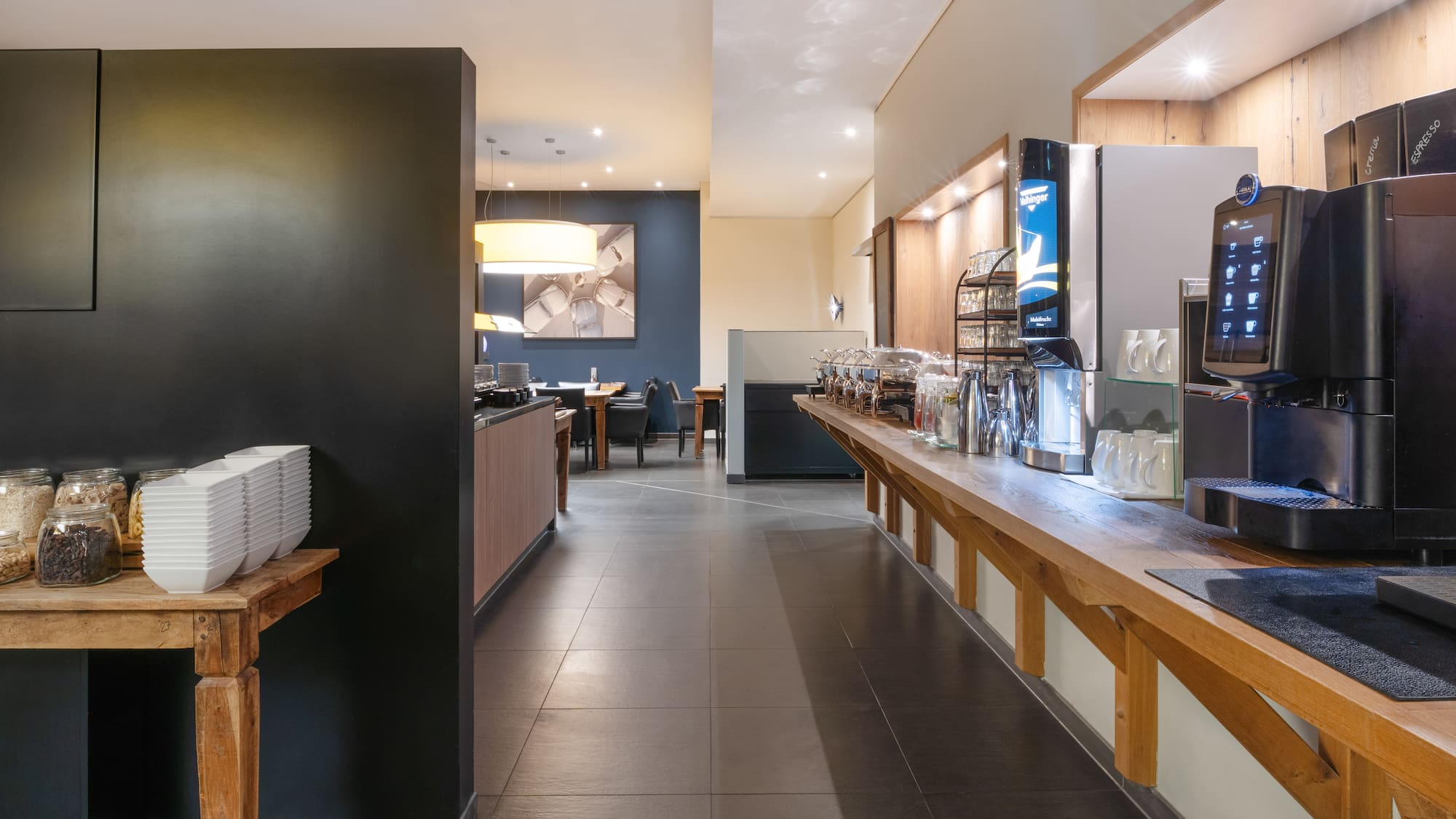 a coffee machine in a restaurant