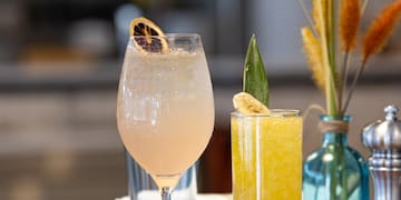 a group of drinks on a table