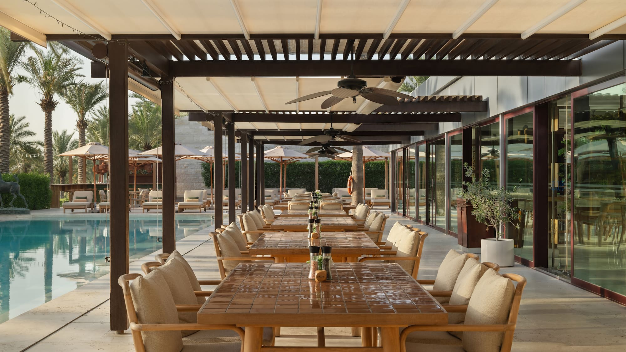 a restaurant with tables and chairs