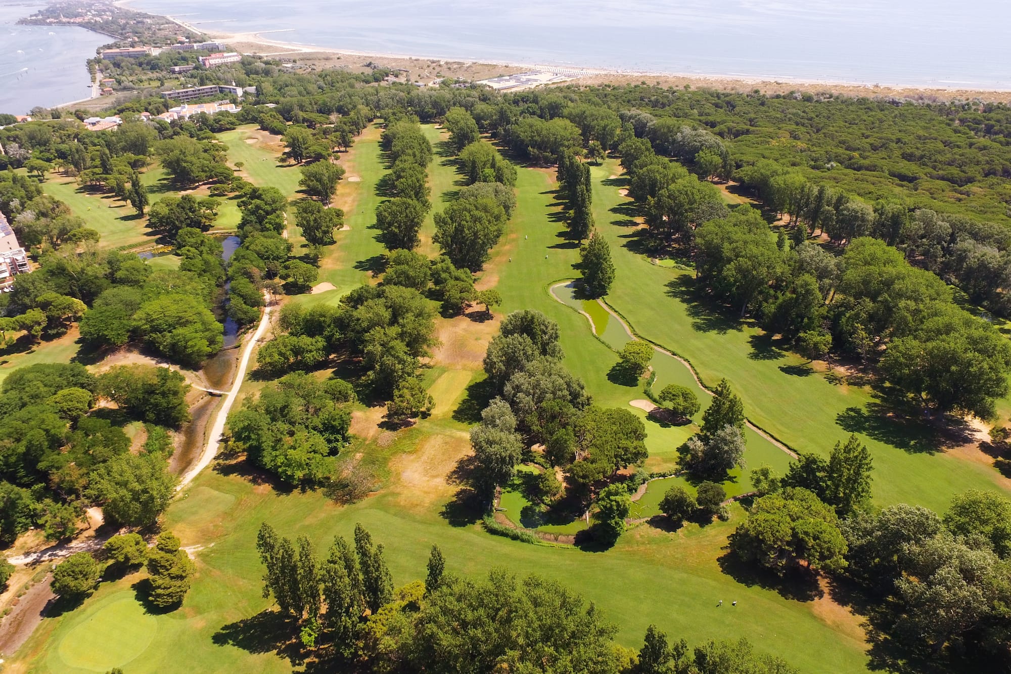 aerial view of a golf course