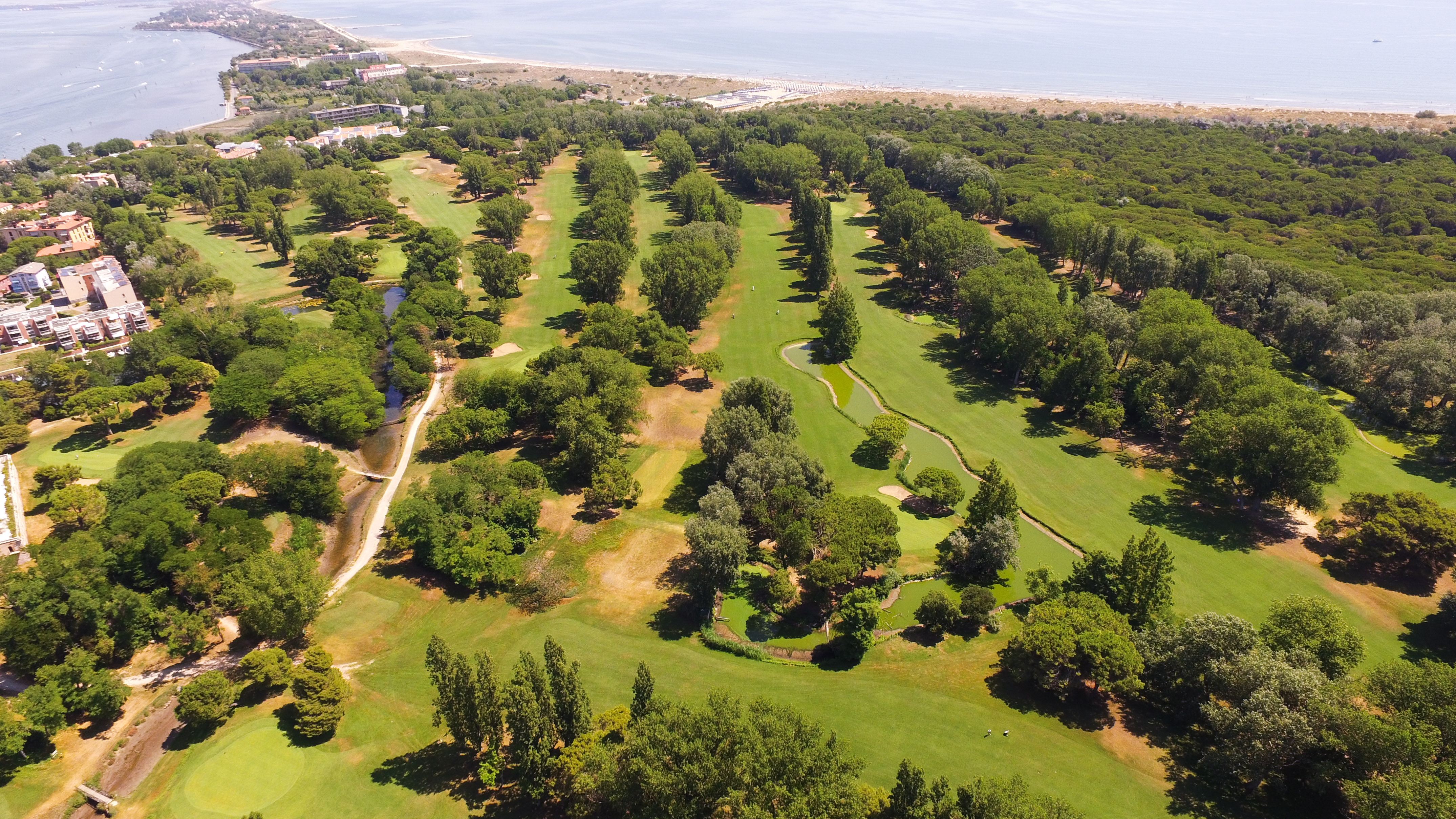 aerial view of a golf course