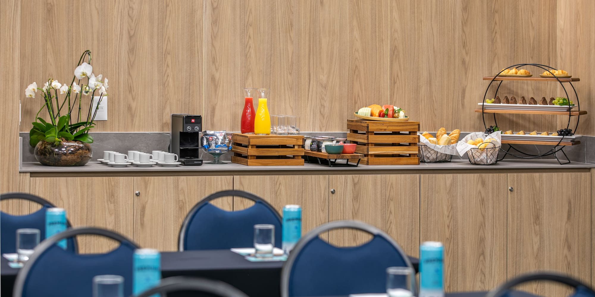 a table with food on it