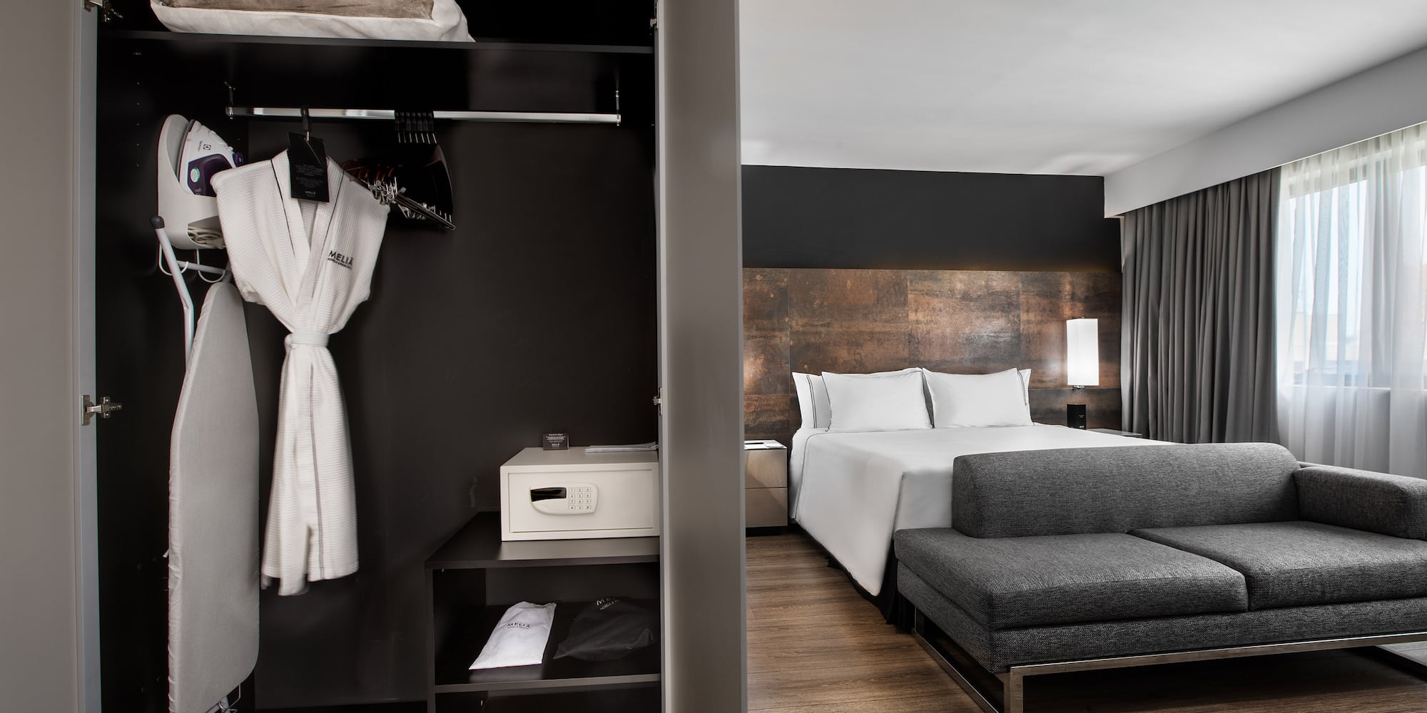 a room with a bed and a couch