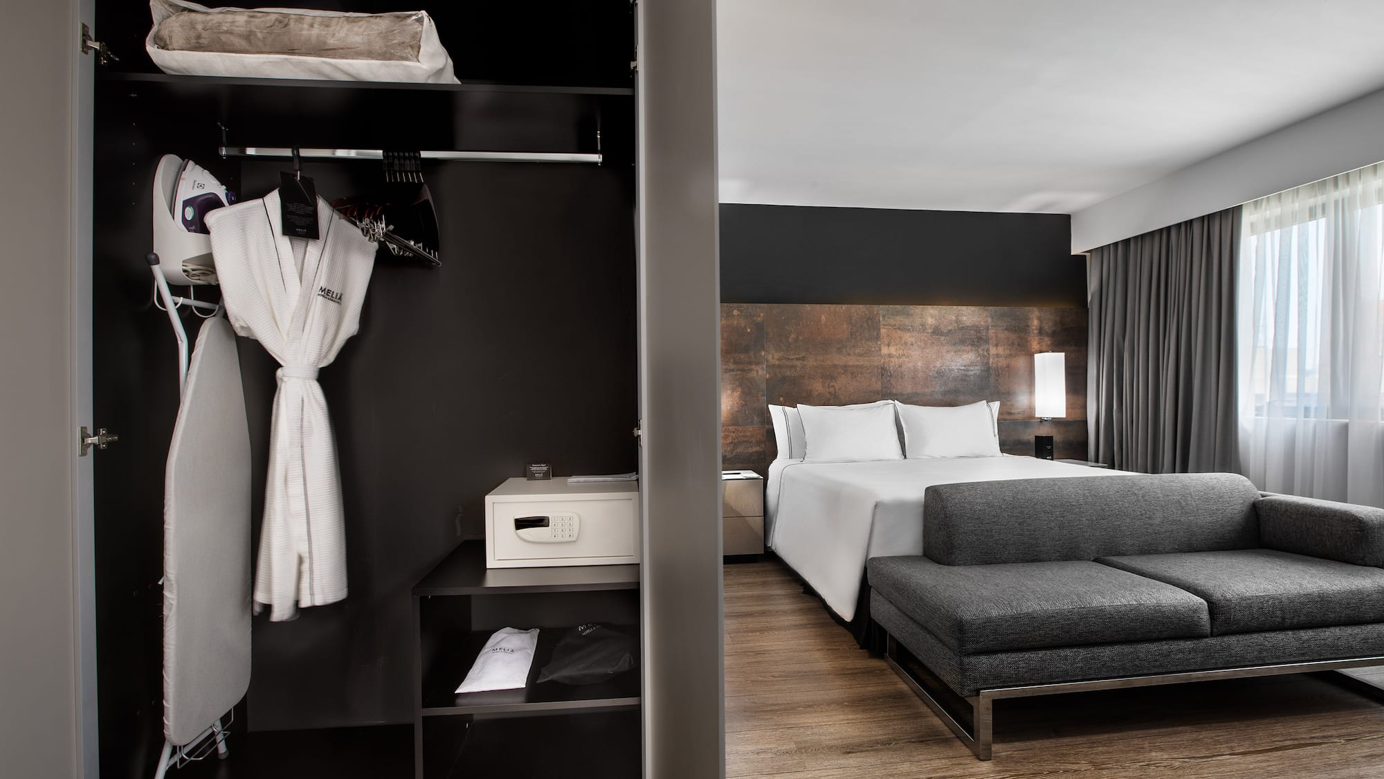 a room with a bed and a couch