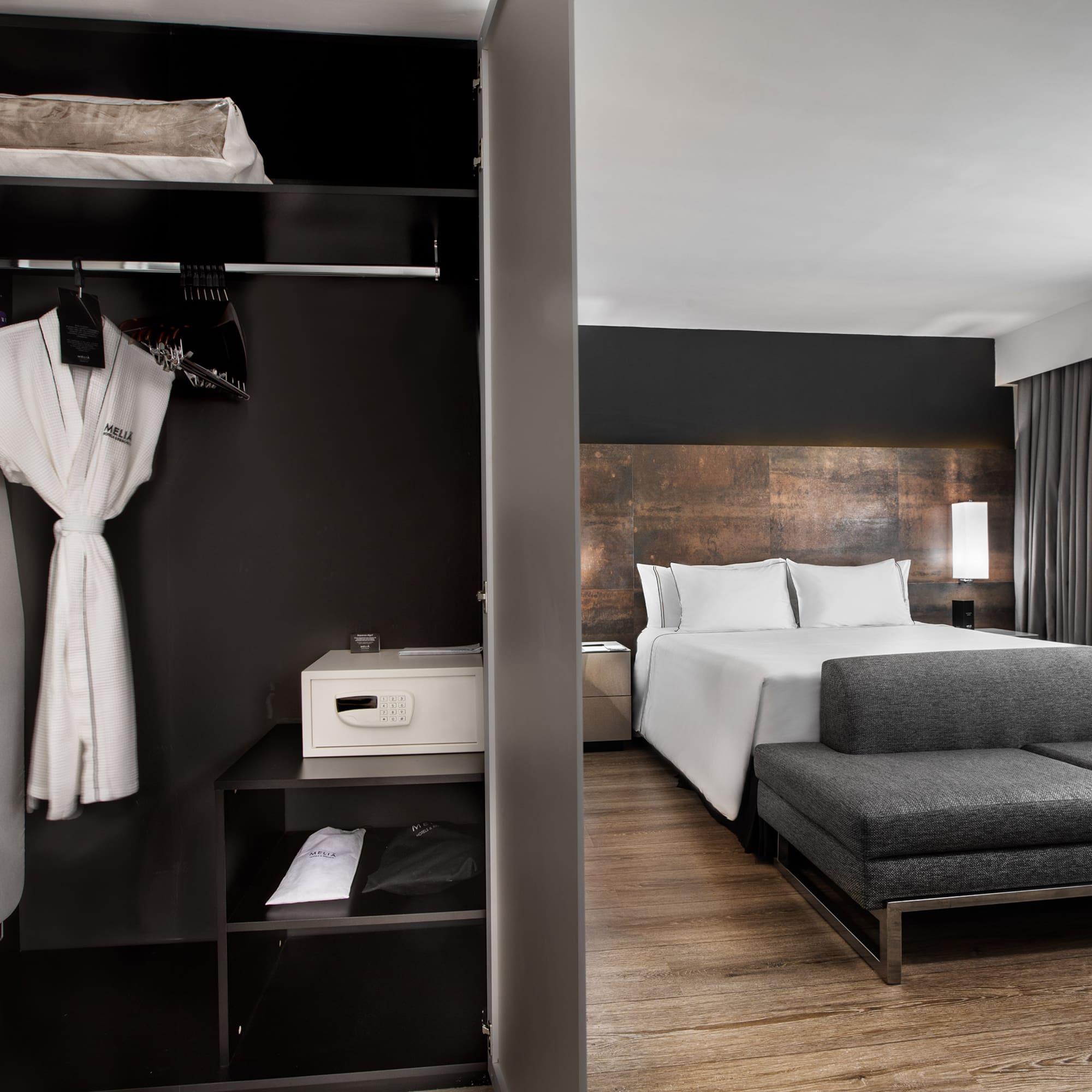 a room with a bed and a couch