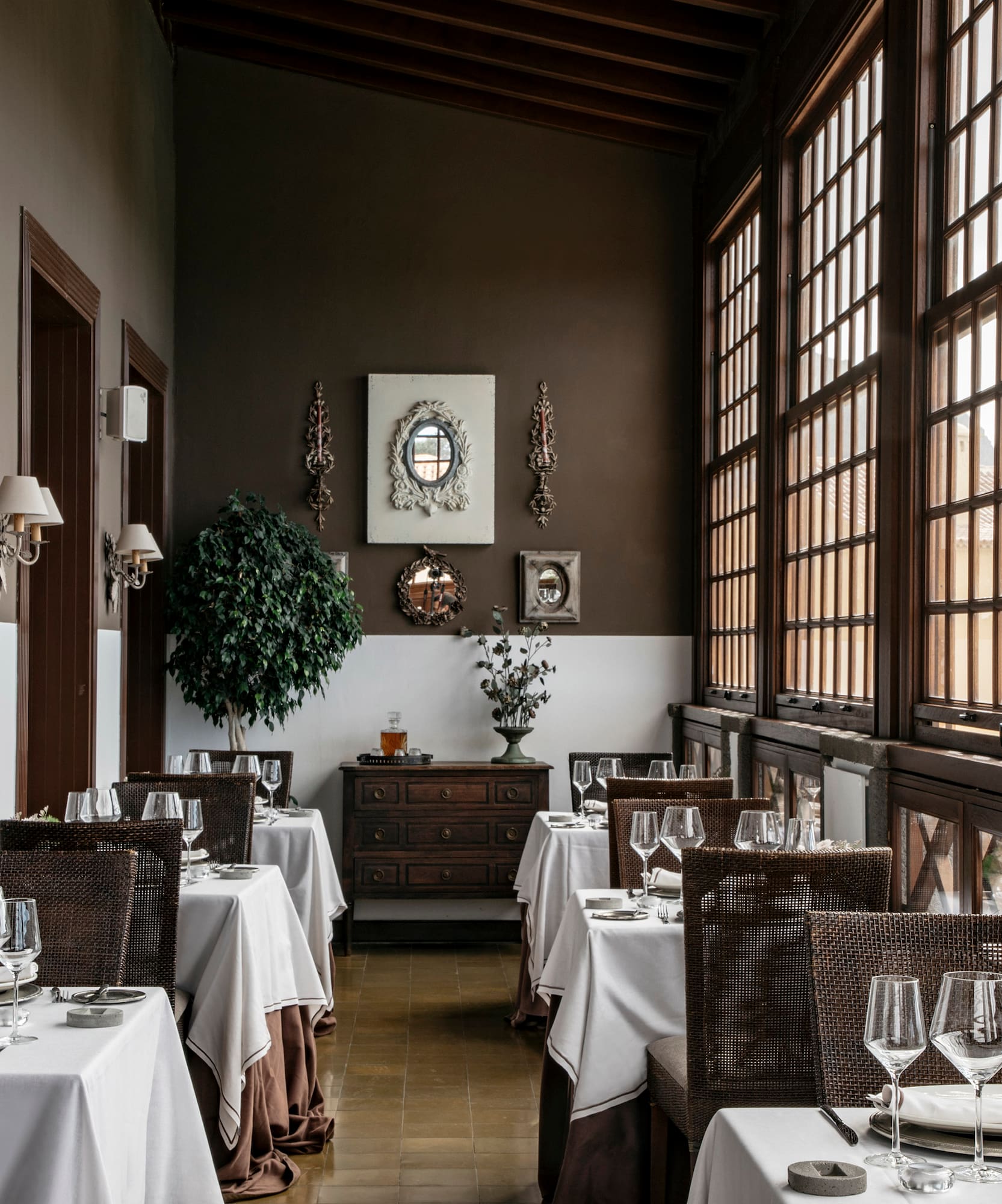a restaurant with tables and chairs