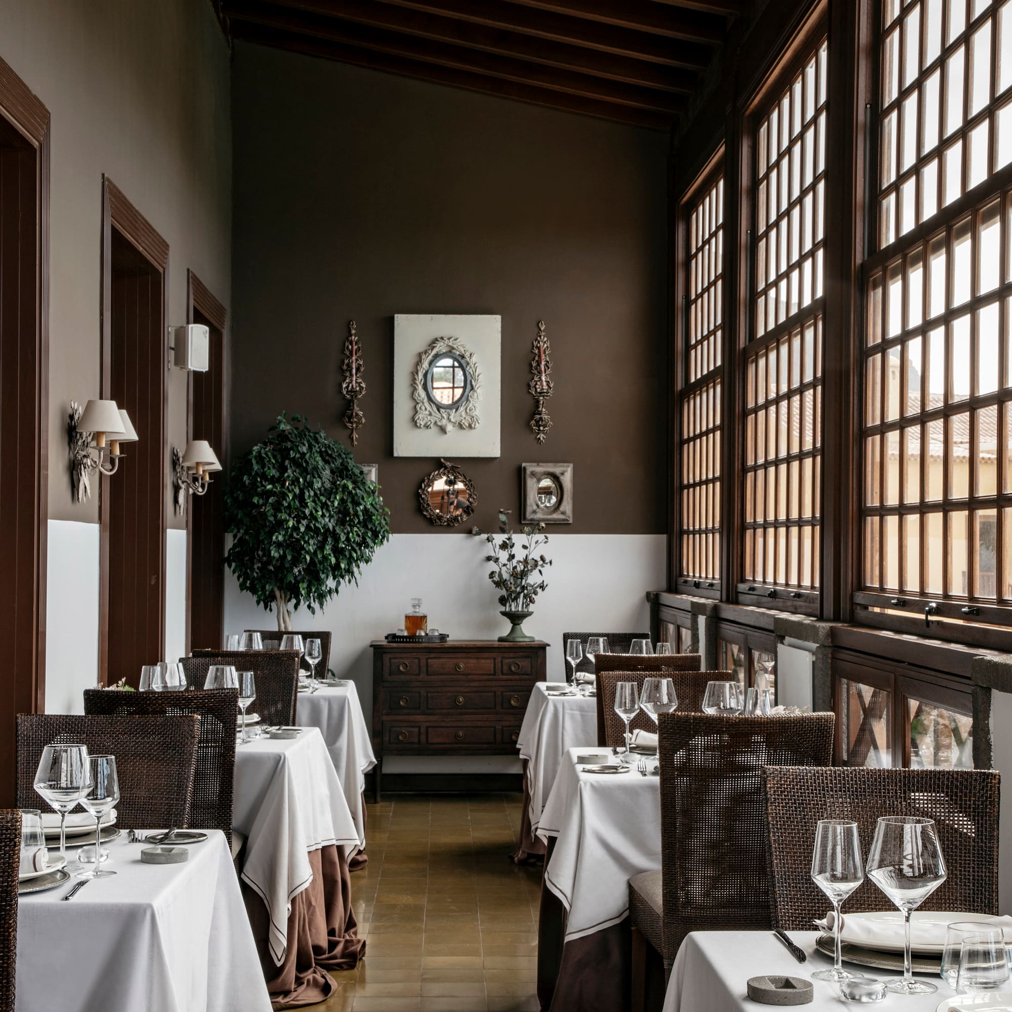 a restaurant with tables and chairs