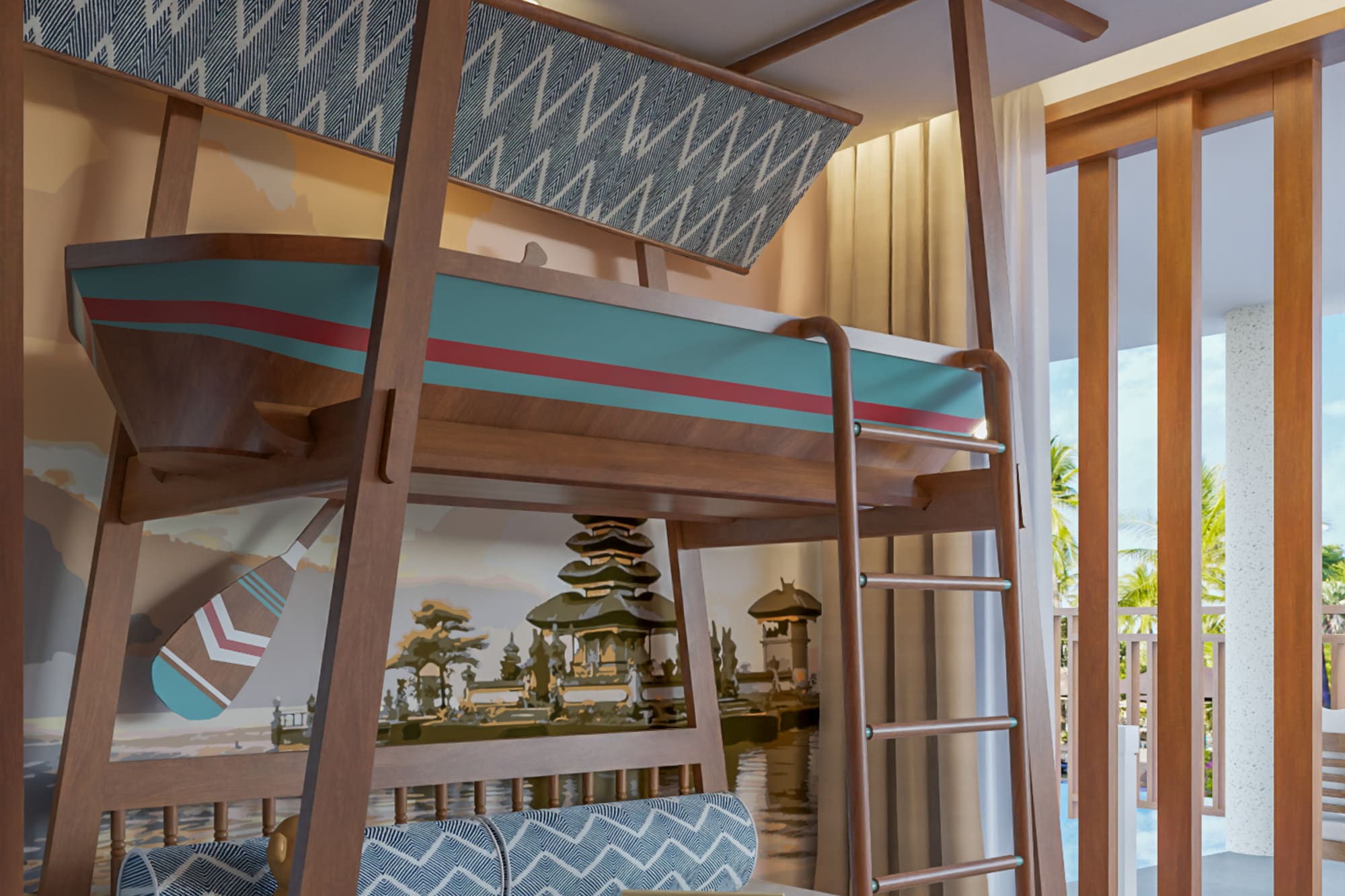 a bunk bed in a room