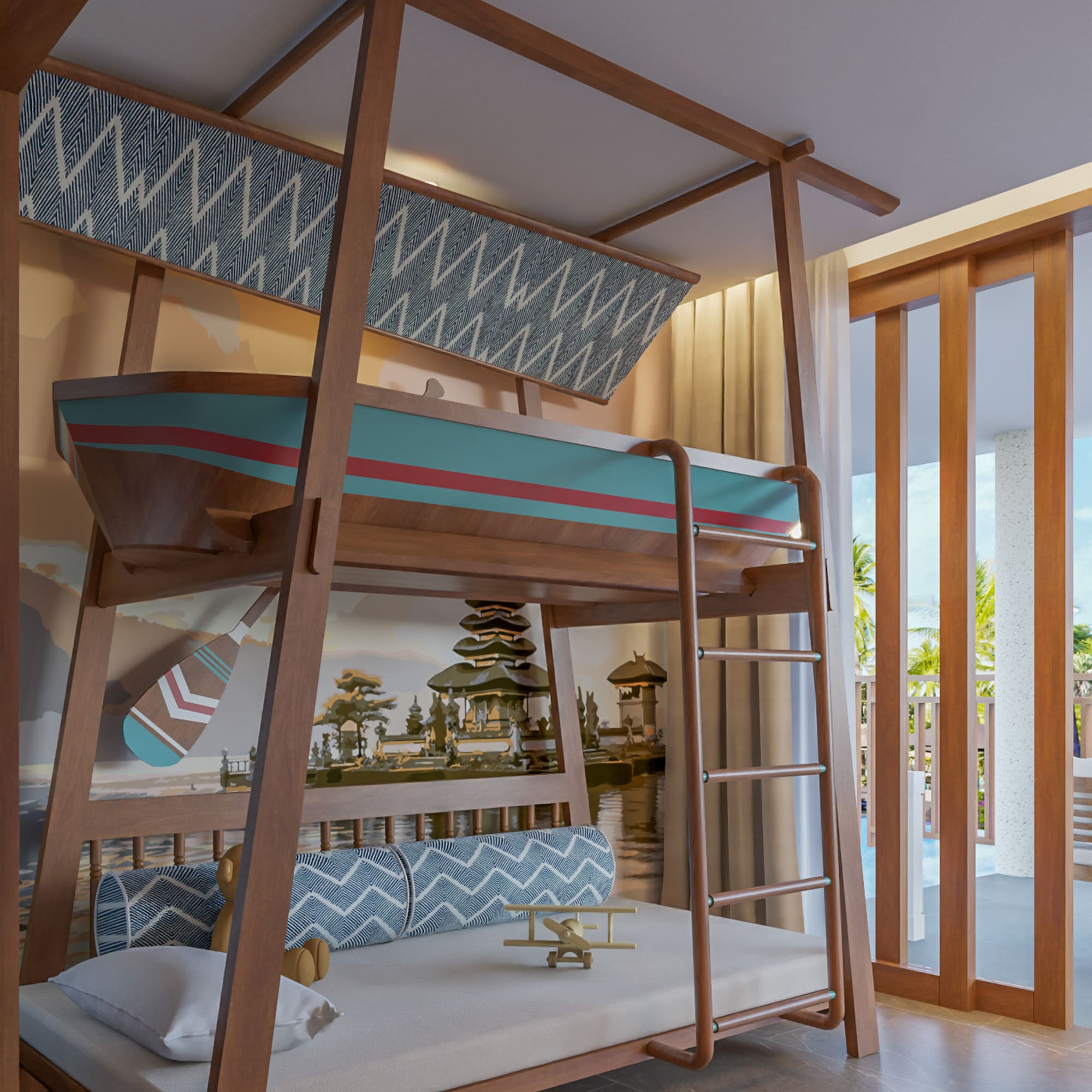 a bunk bed in a room