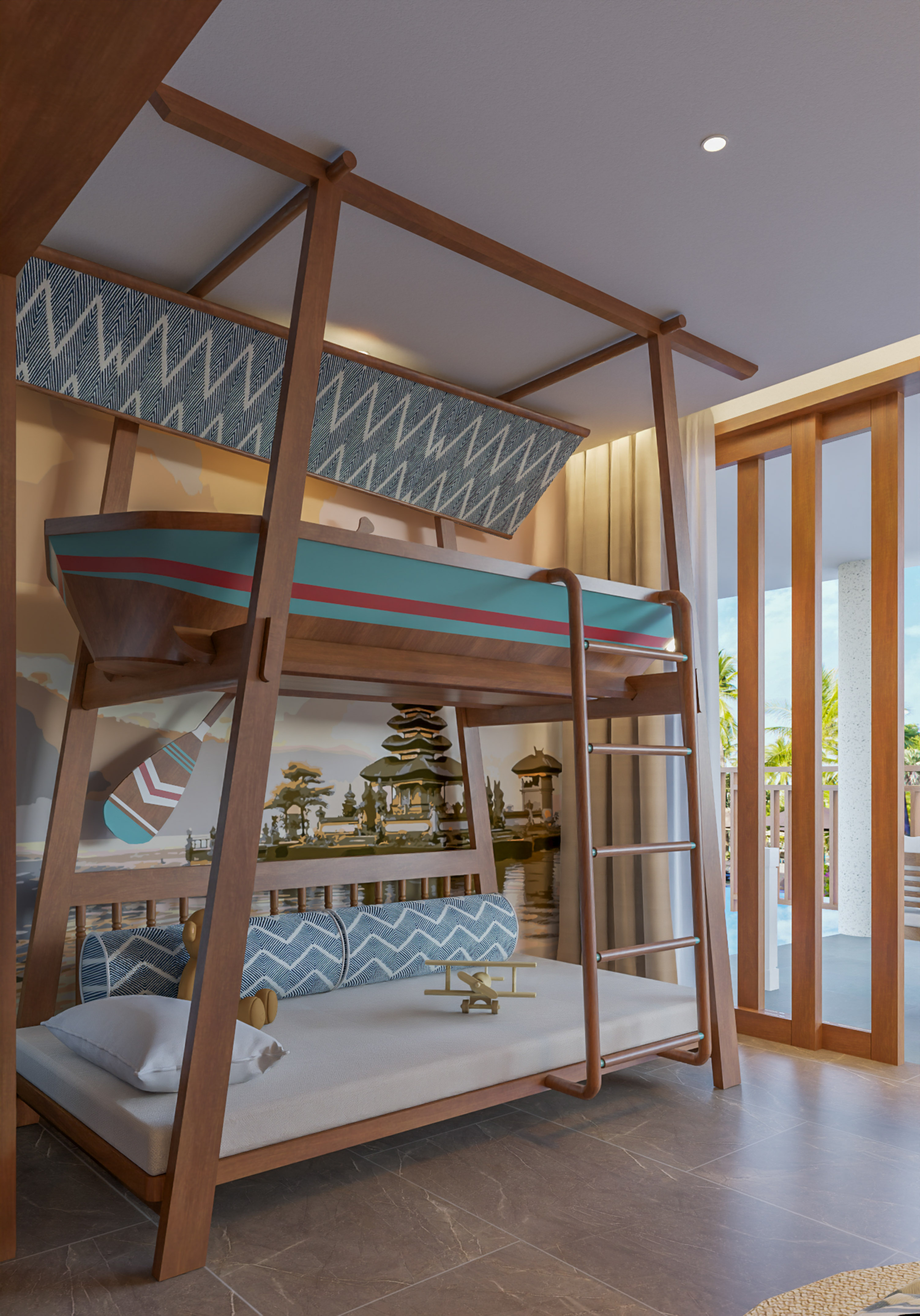 a bunk bed in a room