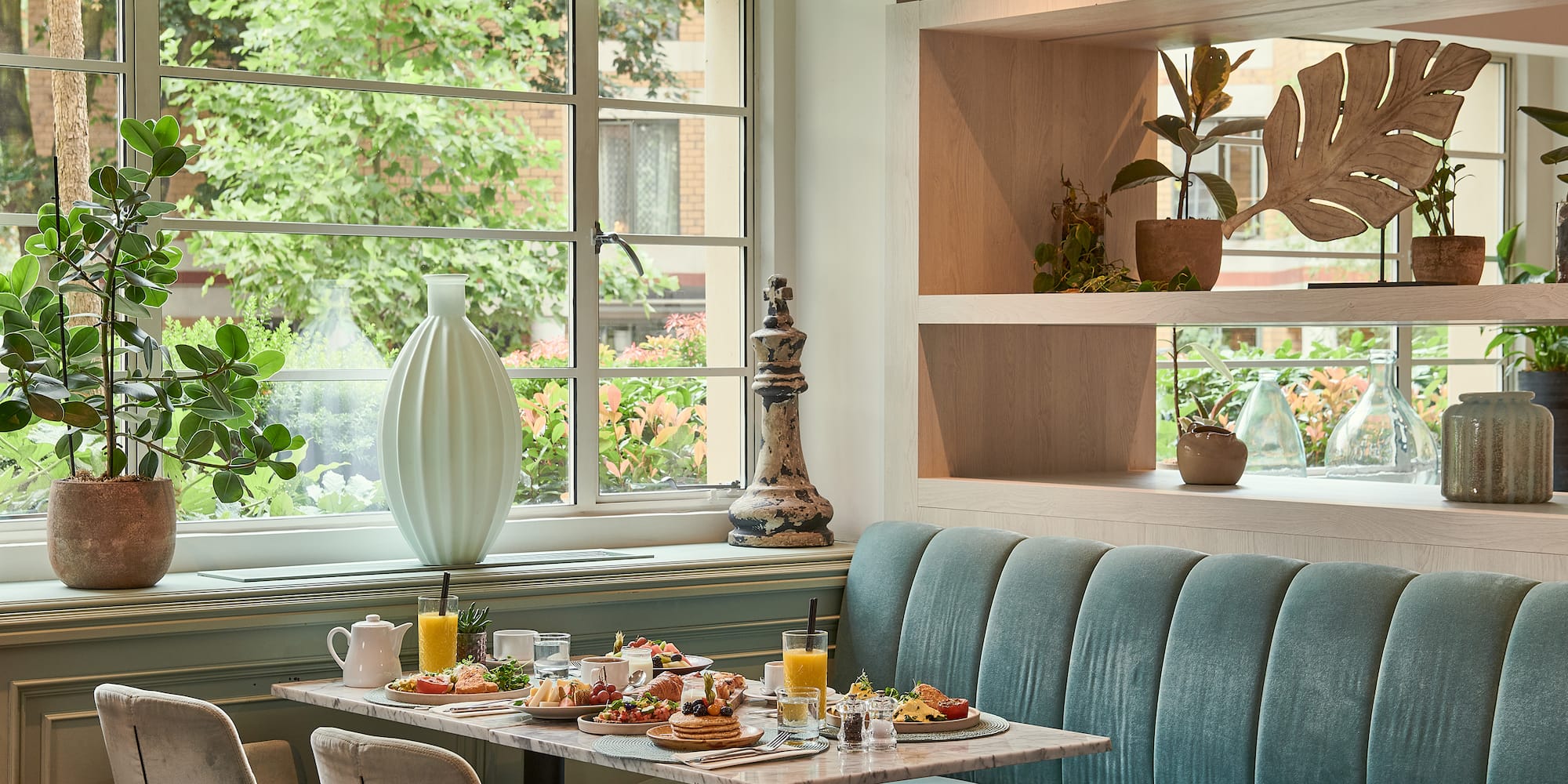 a table with food on it