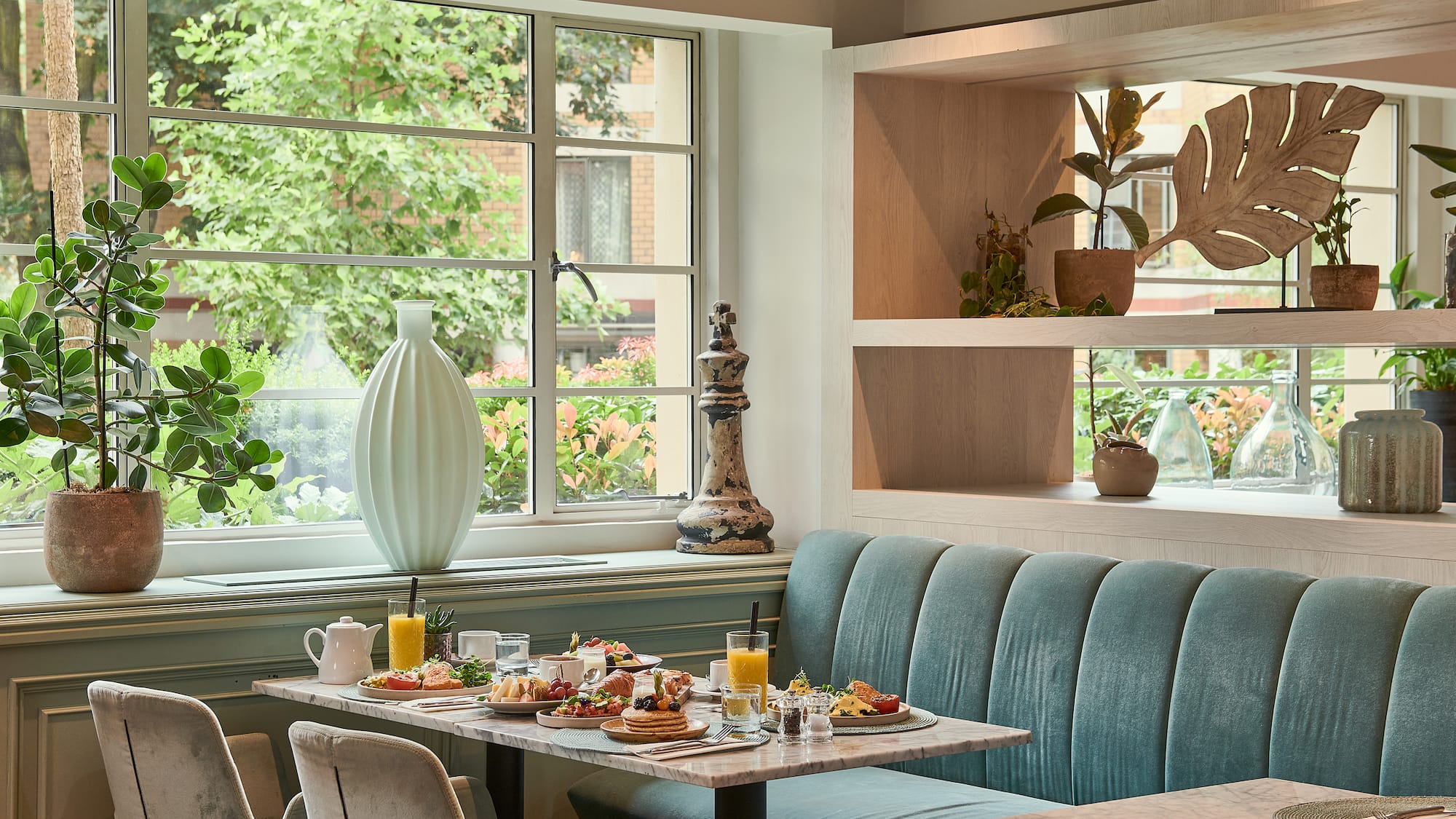 a table with food on it