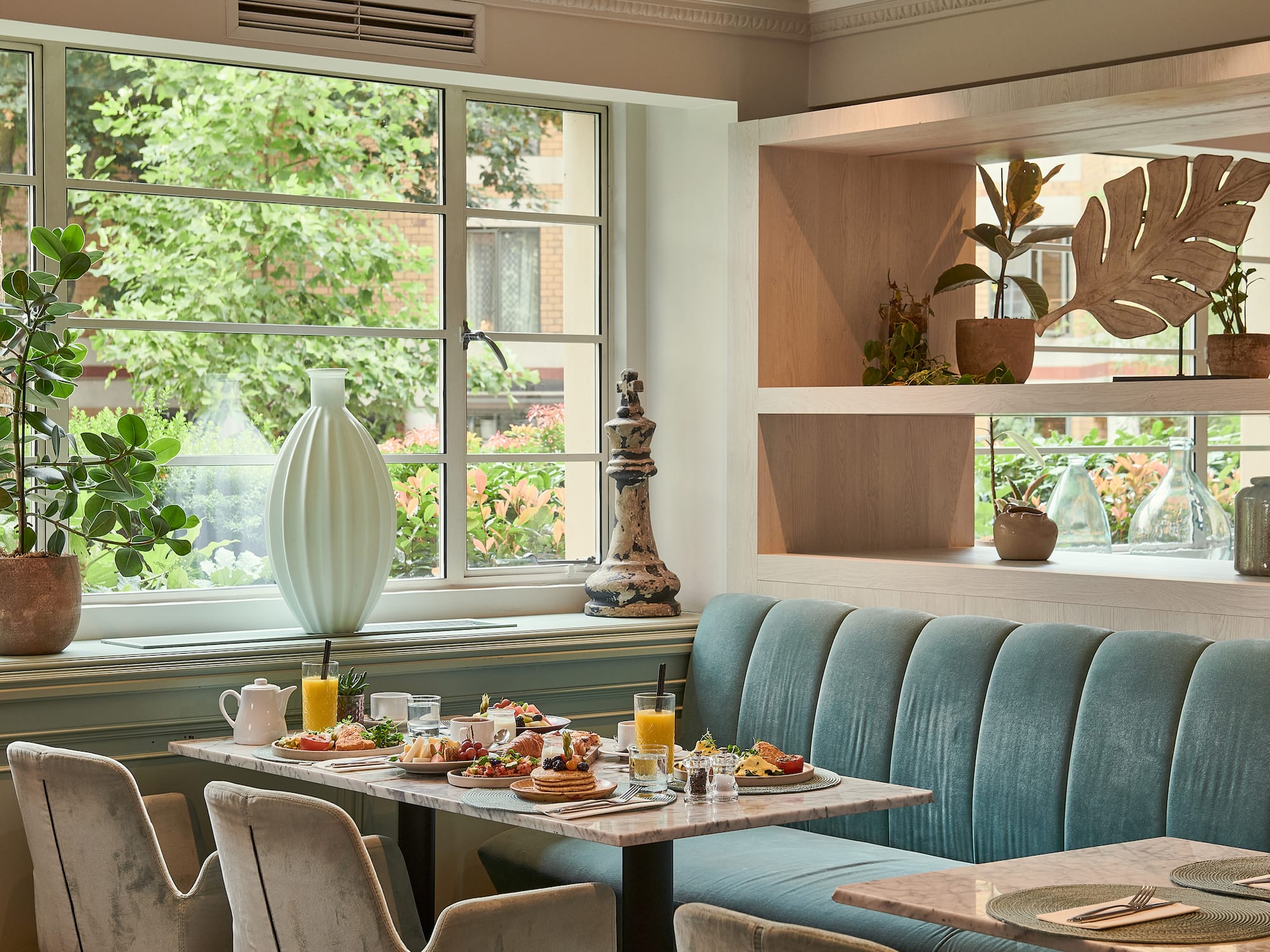 a table with food on it