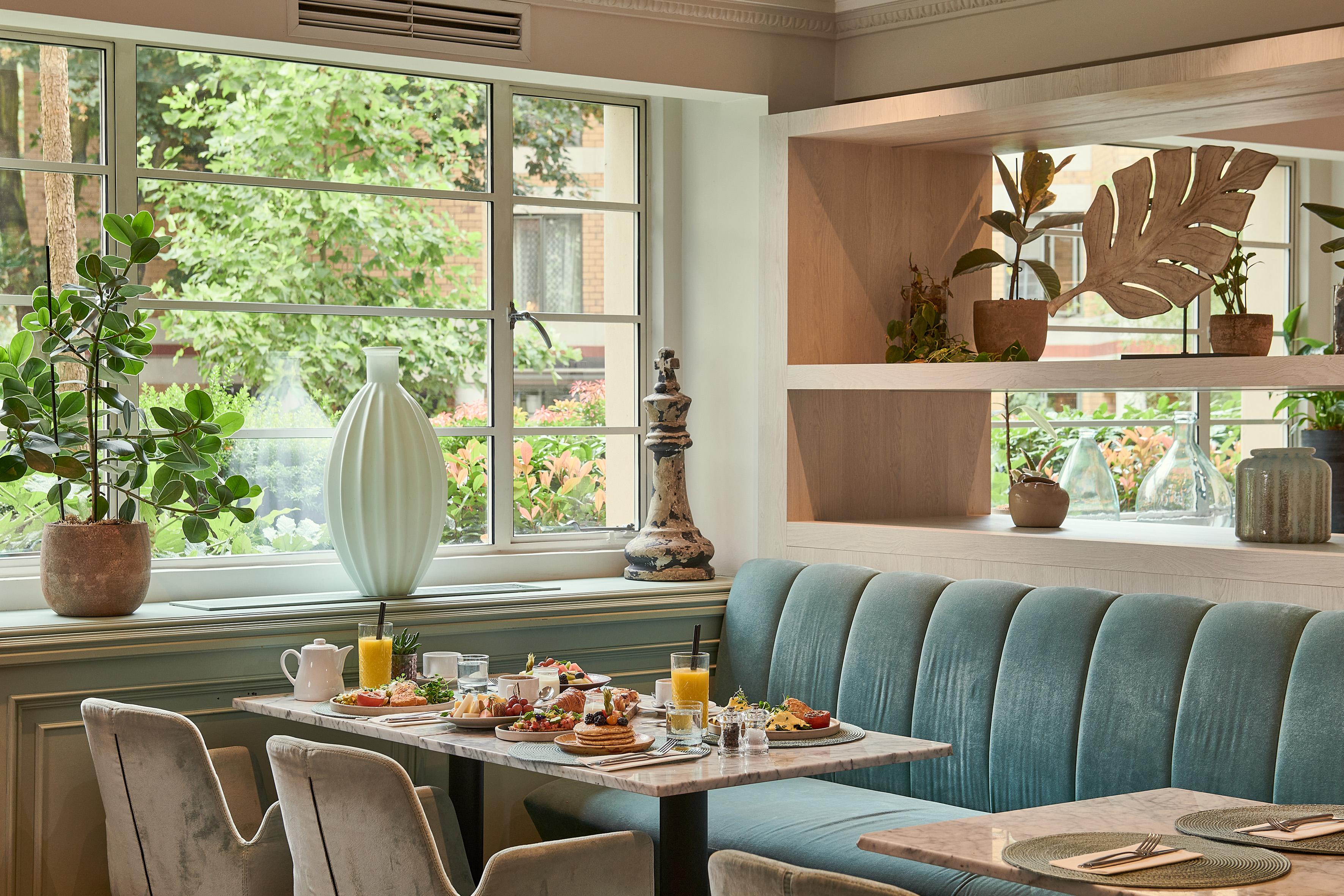 a table with food on it