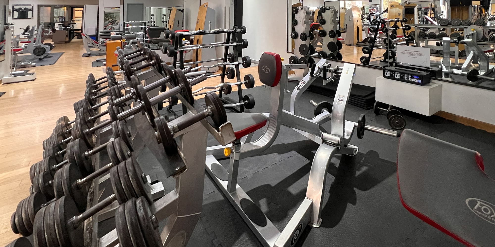 a room with weights in it