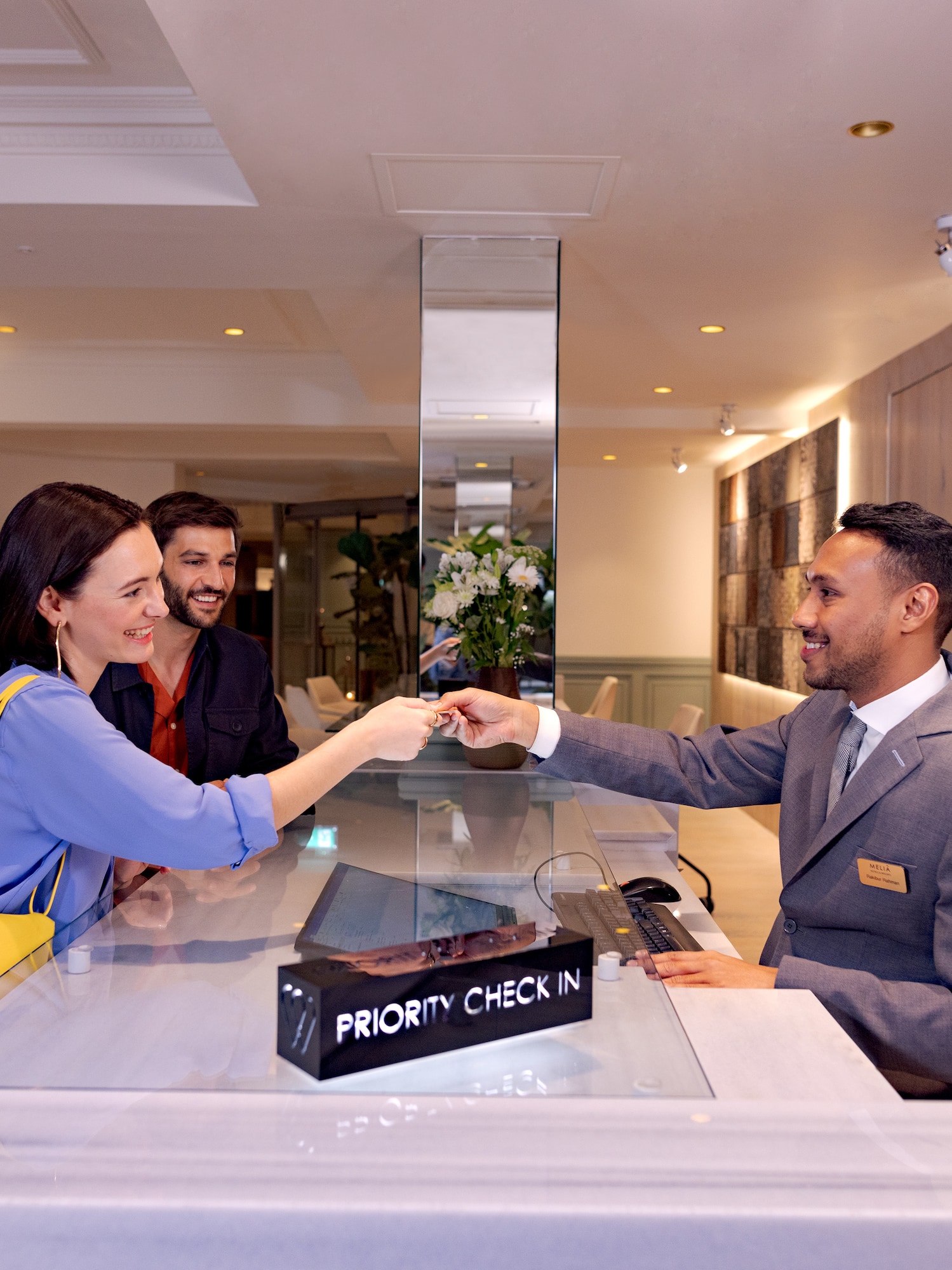 a man and woman at a desk
