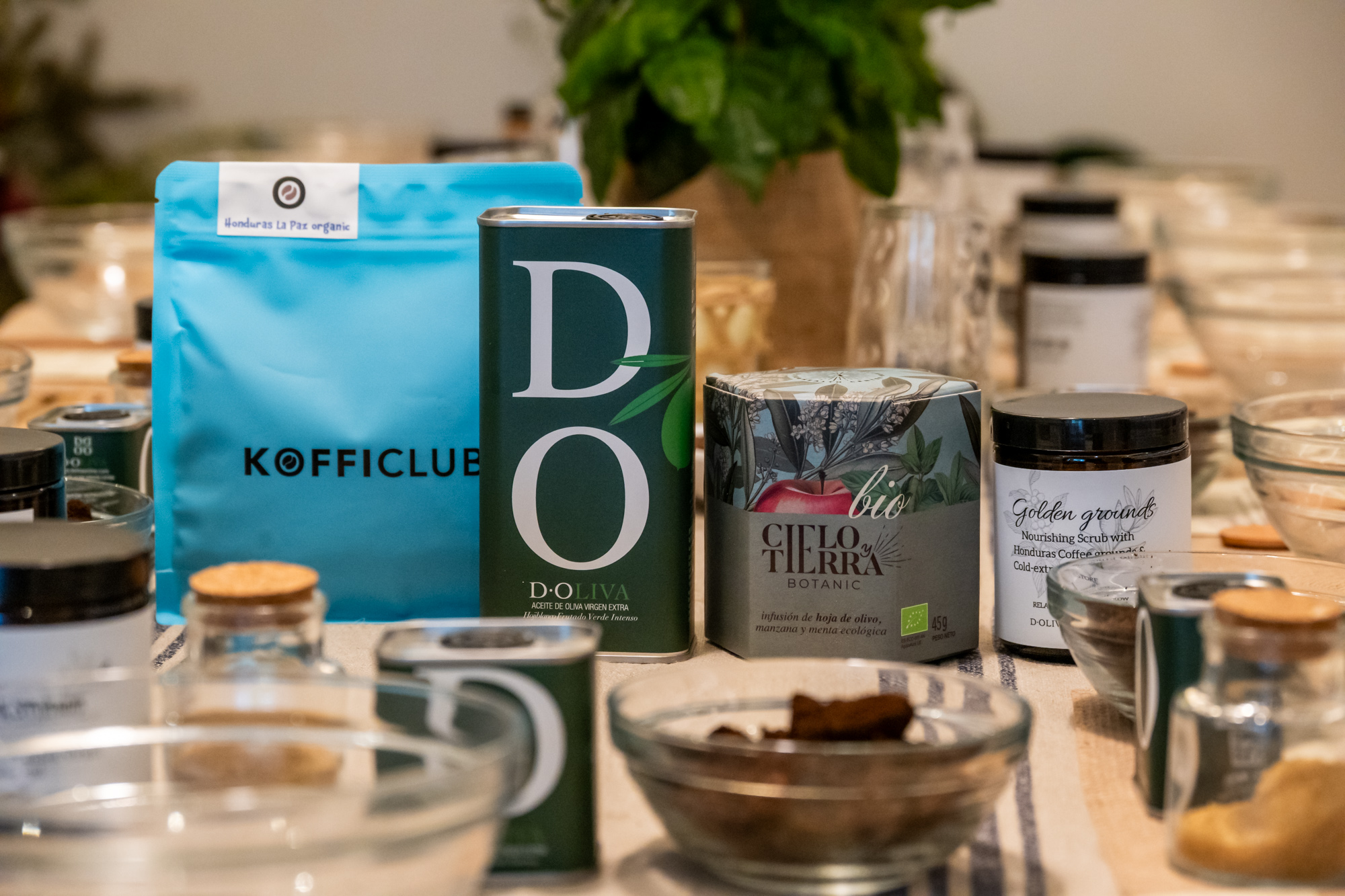 a group of food items on a table