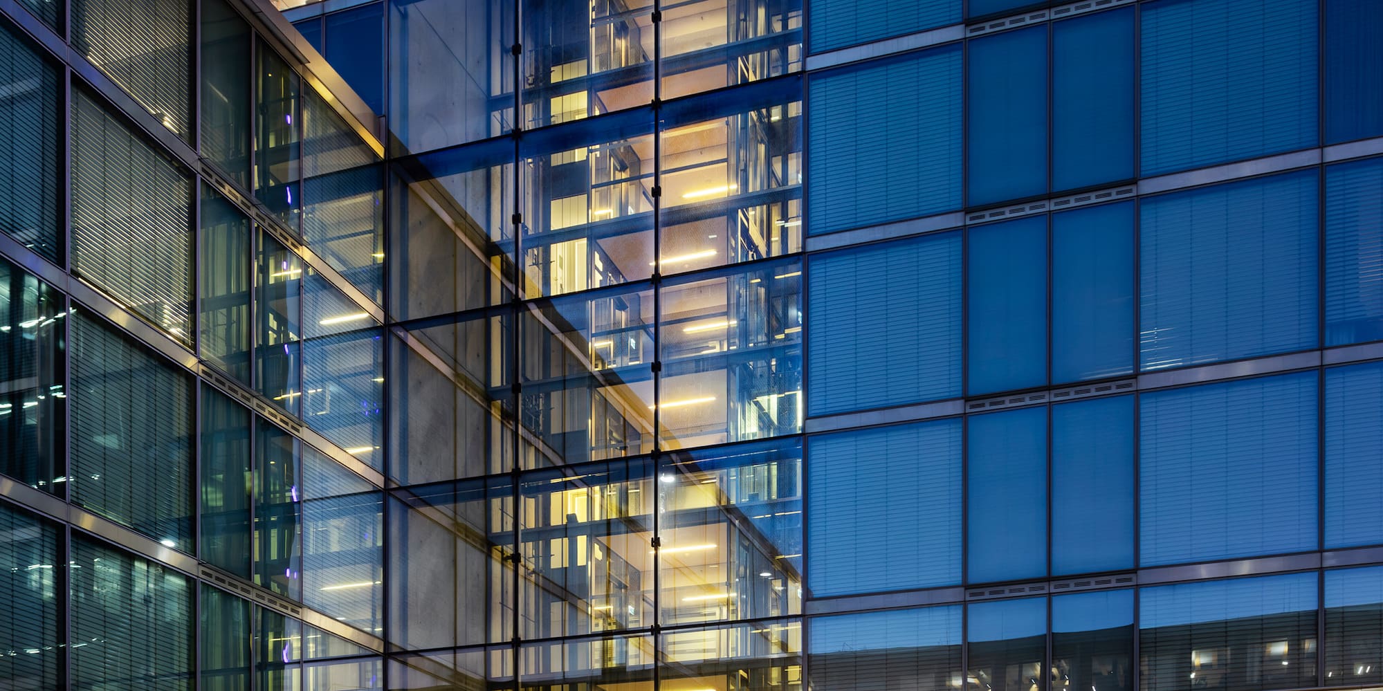 a building with glass windows