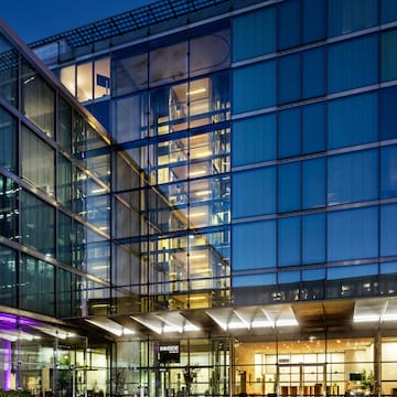 a building with glass windows