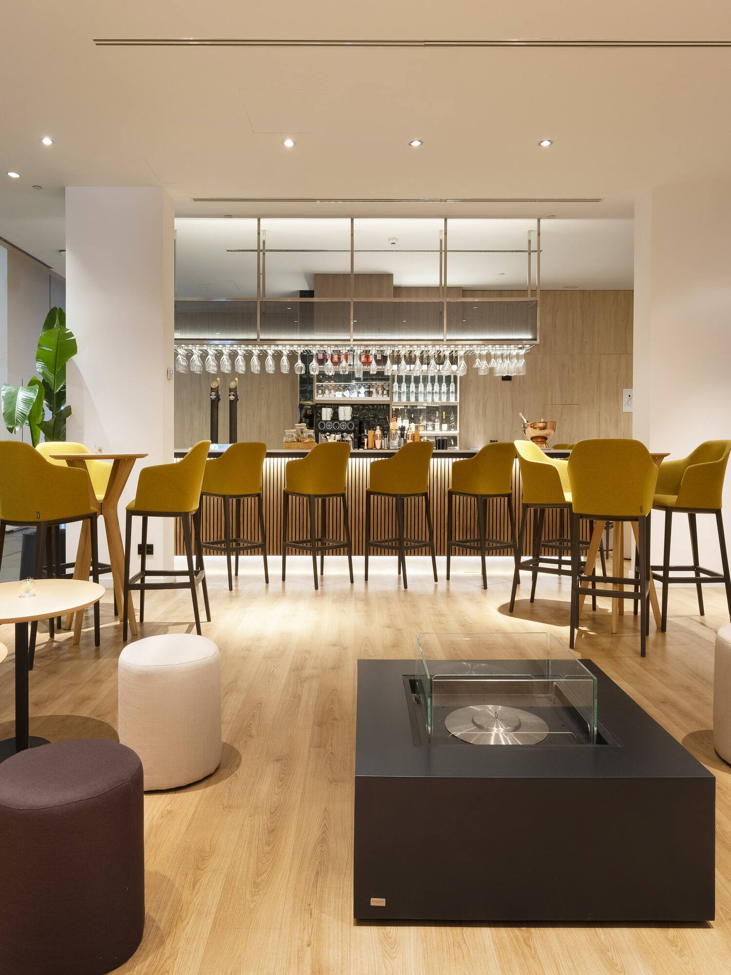 a room with tables and chairs