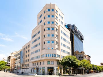 a building with many windows