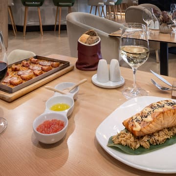 a table with food on it