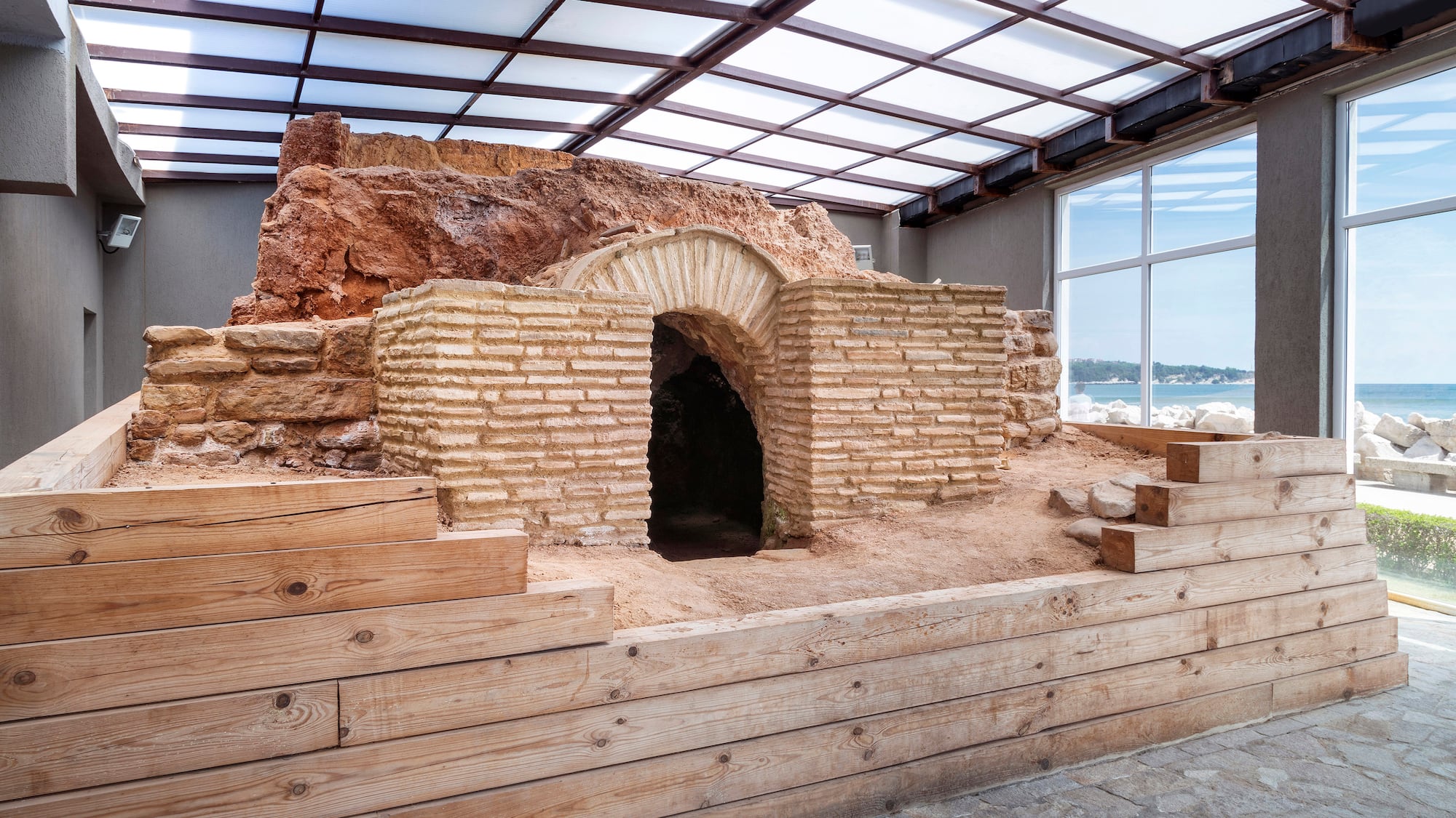 a building made of bricks