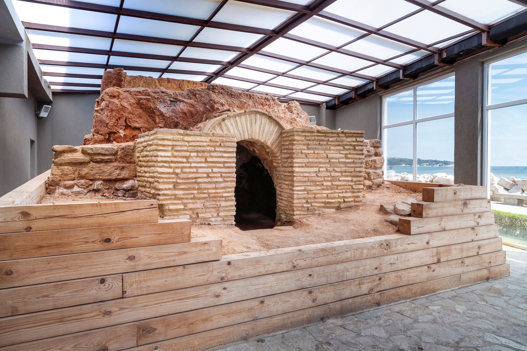 a building made of bricks